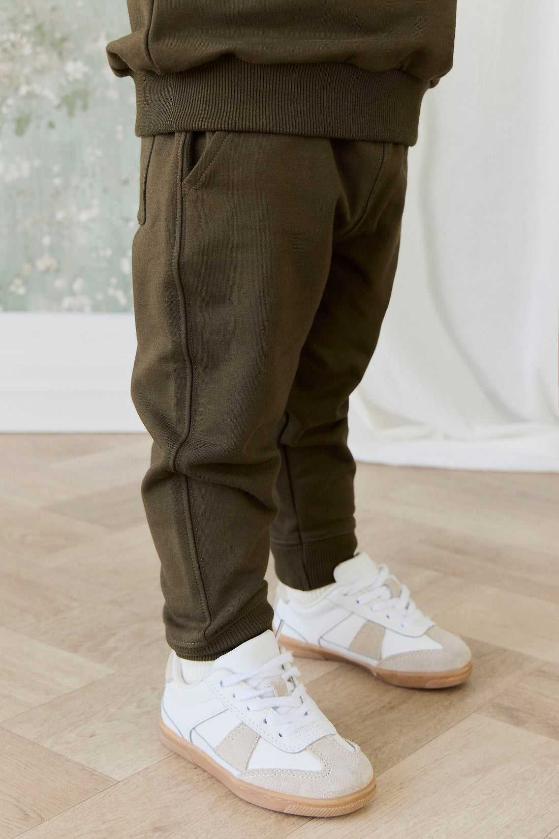 Organic Cotton Jalen Track Pant - Deep Olive Childrens Pant from Jamie Kay USA