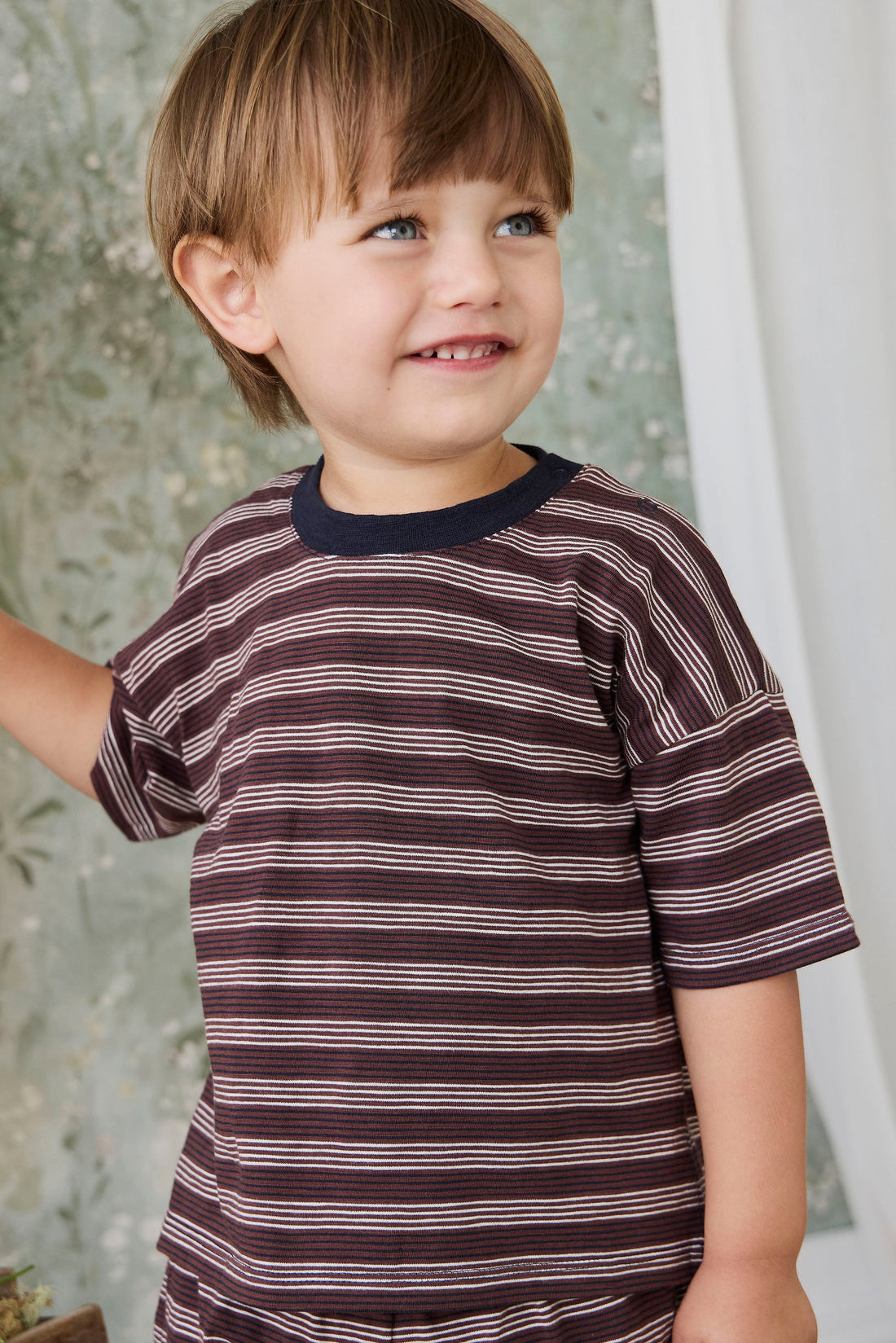 Slub Cotton Iver Tee - Regal Stripe Childrens Top from Jamie Kay USA
