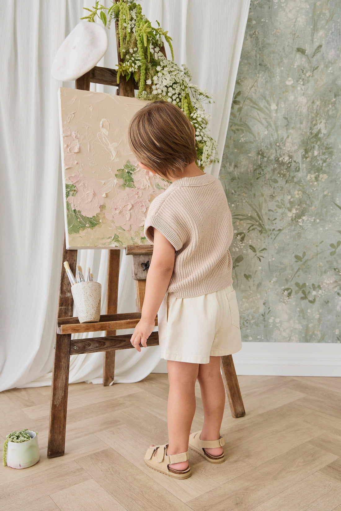 Zayn Short - Natural Childrens Shorts from Jamie Kay USA
