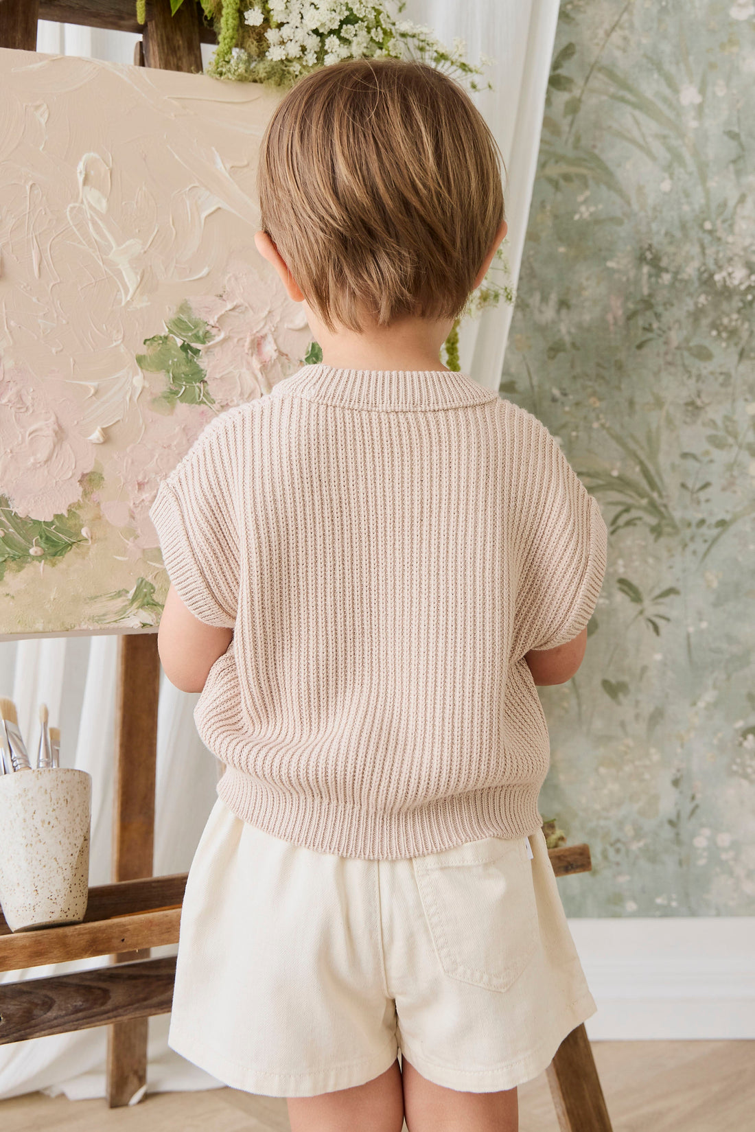Virgil Knit Vest - Sand Childrens Vest from Jamie Kay USA