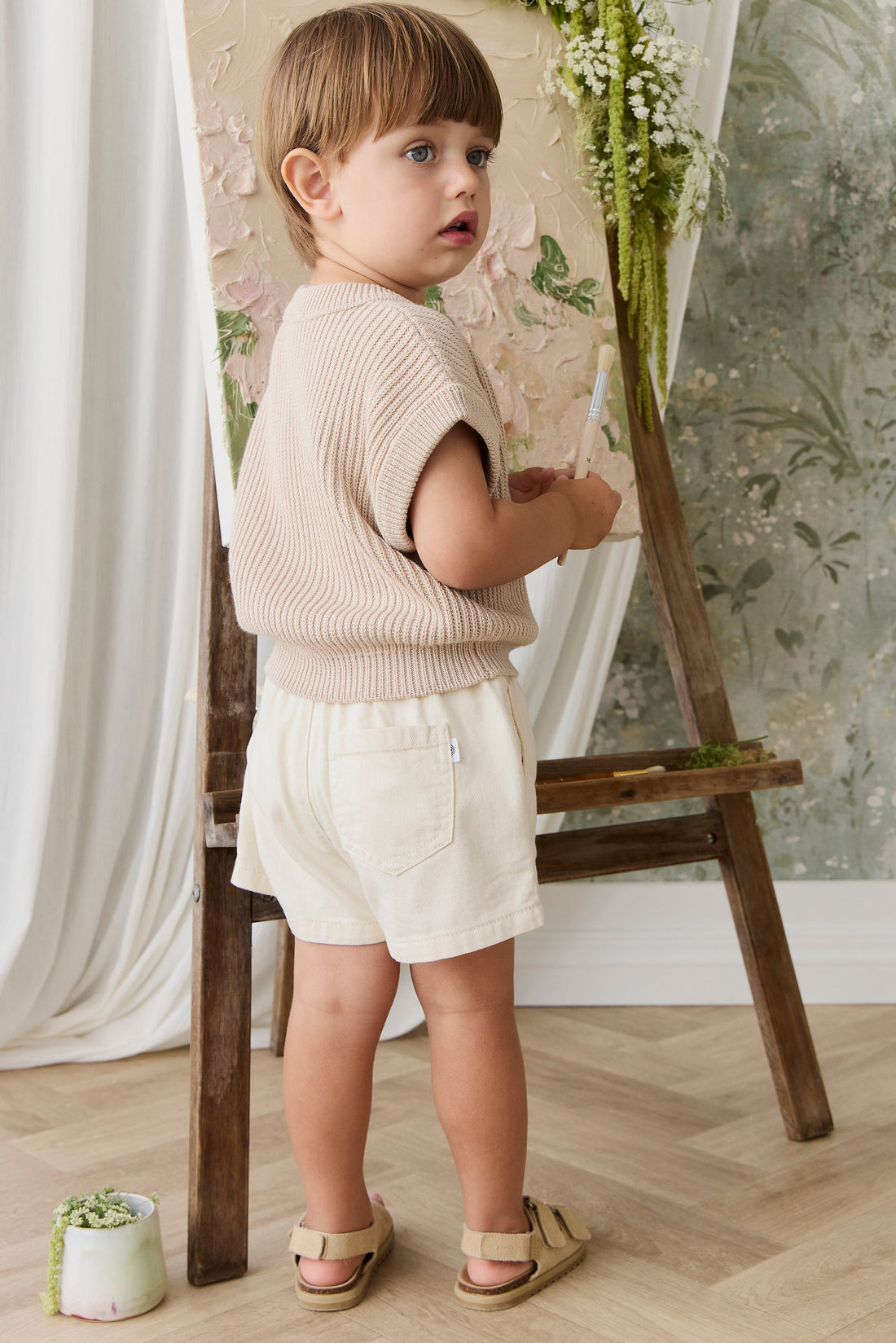 Virgil Knit Vest - Sand Childrens Vest from Jamie Kay USA