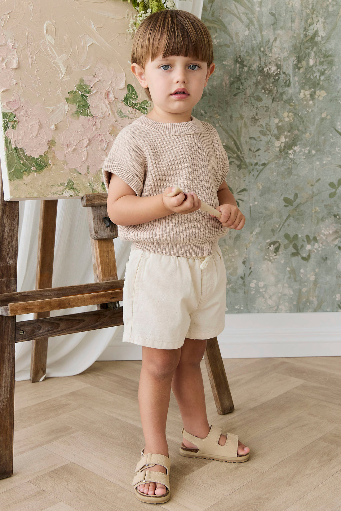 Virgil Knit Vest - Sand Childrens Vest from Jamie Kay USA