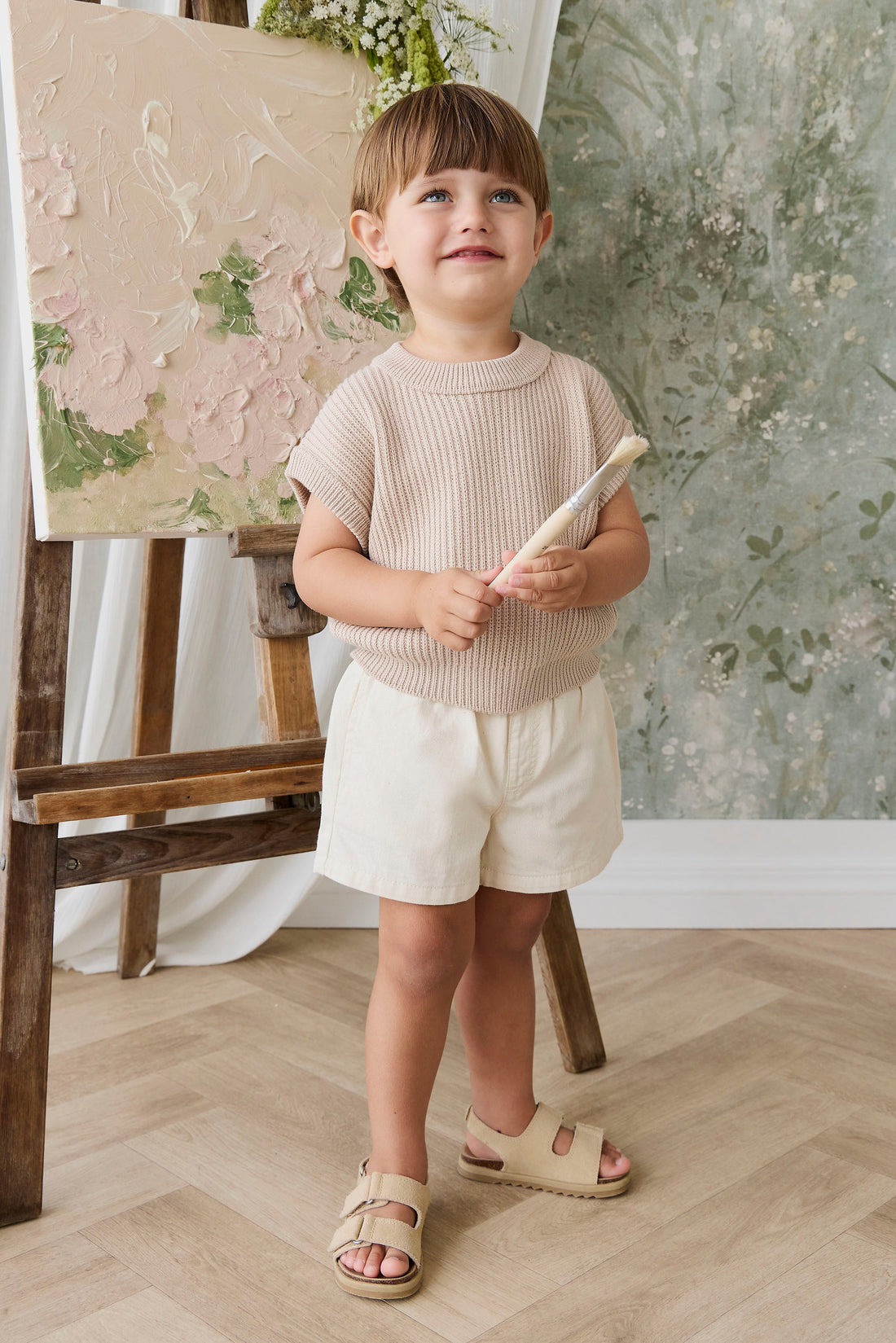 Zayn Short - Natural Childrens Shorts from Jamie Kay USA