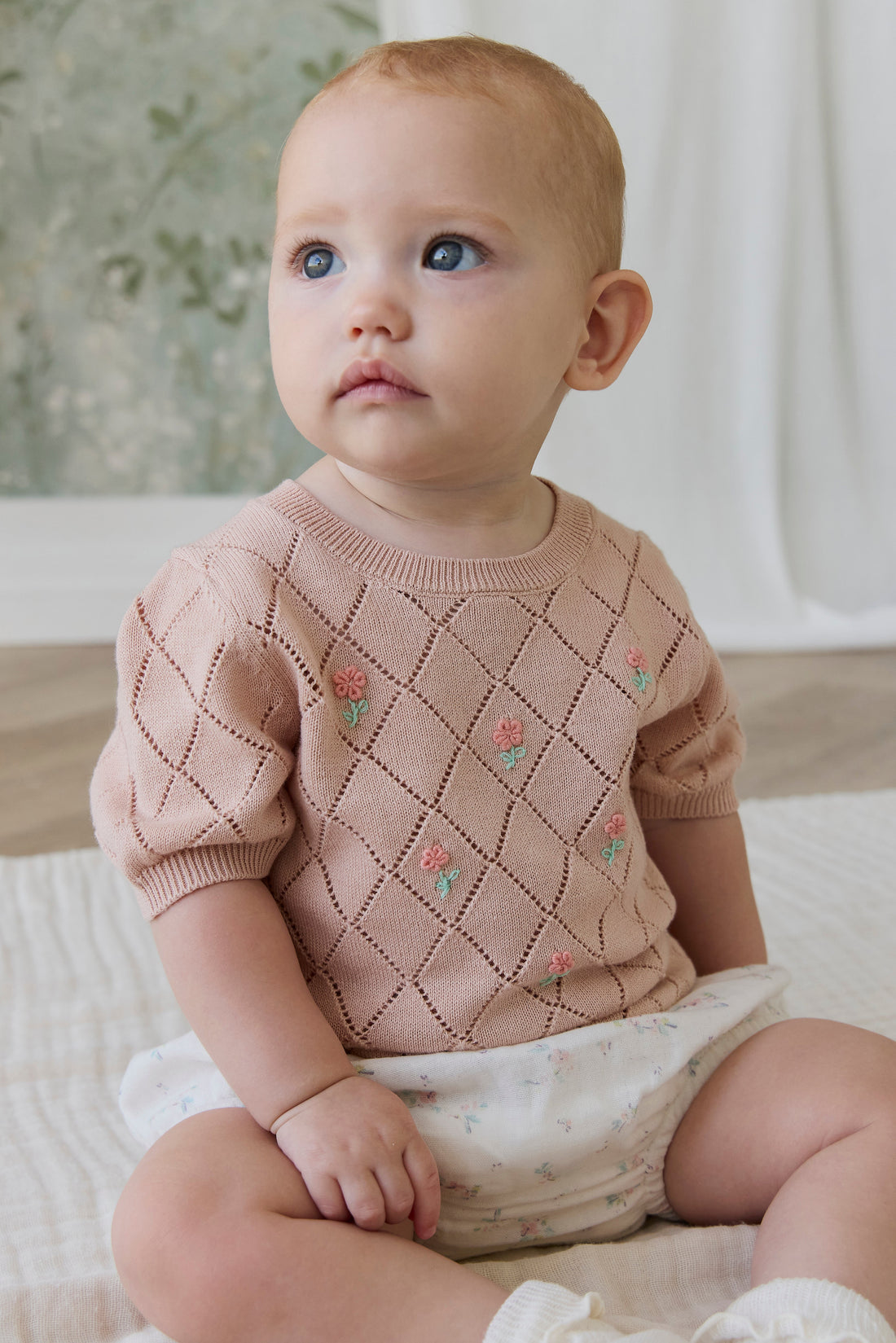 Alexandra Top - Rose Mist Alexandra Flower Childrens Top from Jamie Kay USA