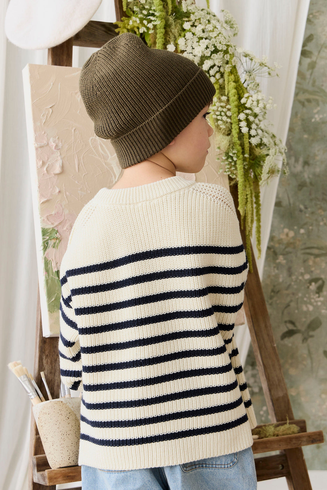 Johan Knit Beanie - Deep Olive Childrens Hat from Jamie Kay USA