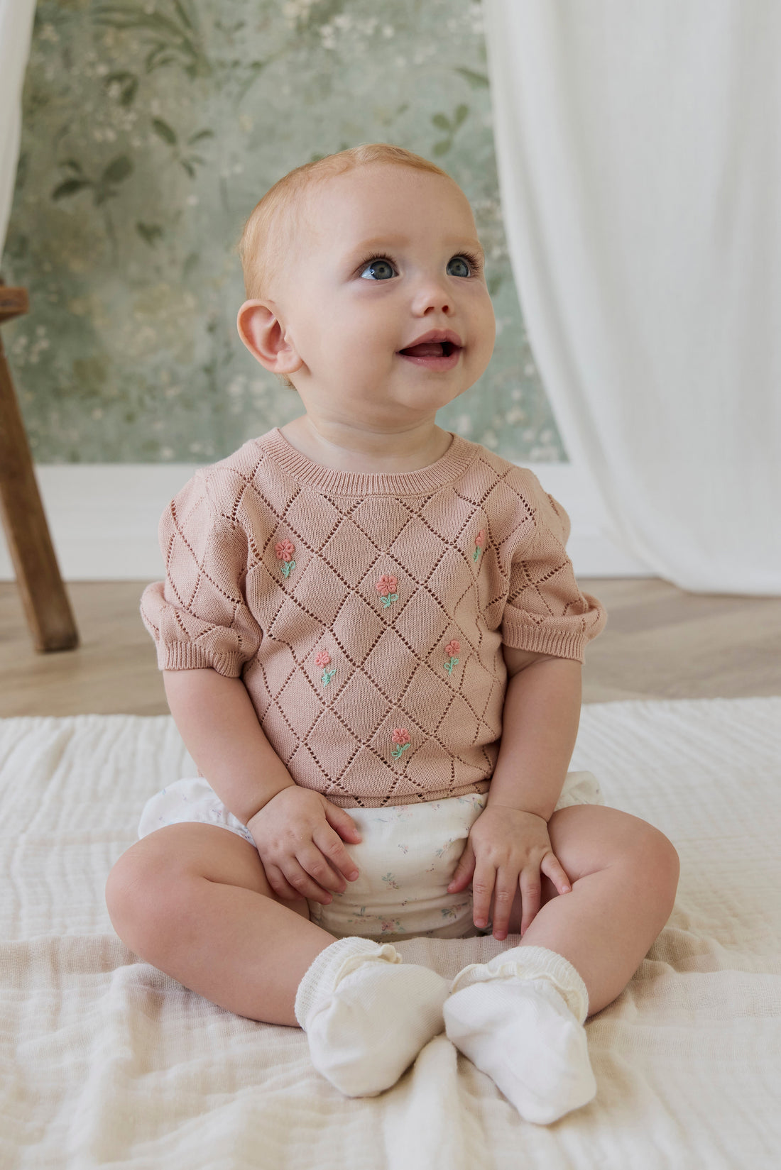 Alexandra Top - Rose Mist Alexandra Flower Childrens Top from Jamie Kay USA