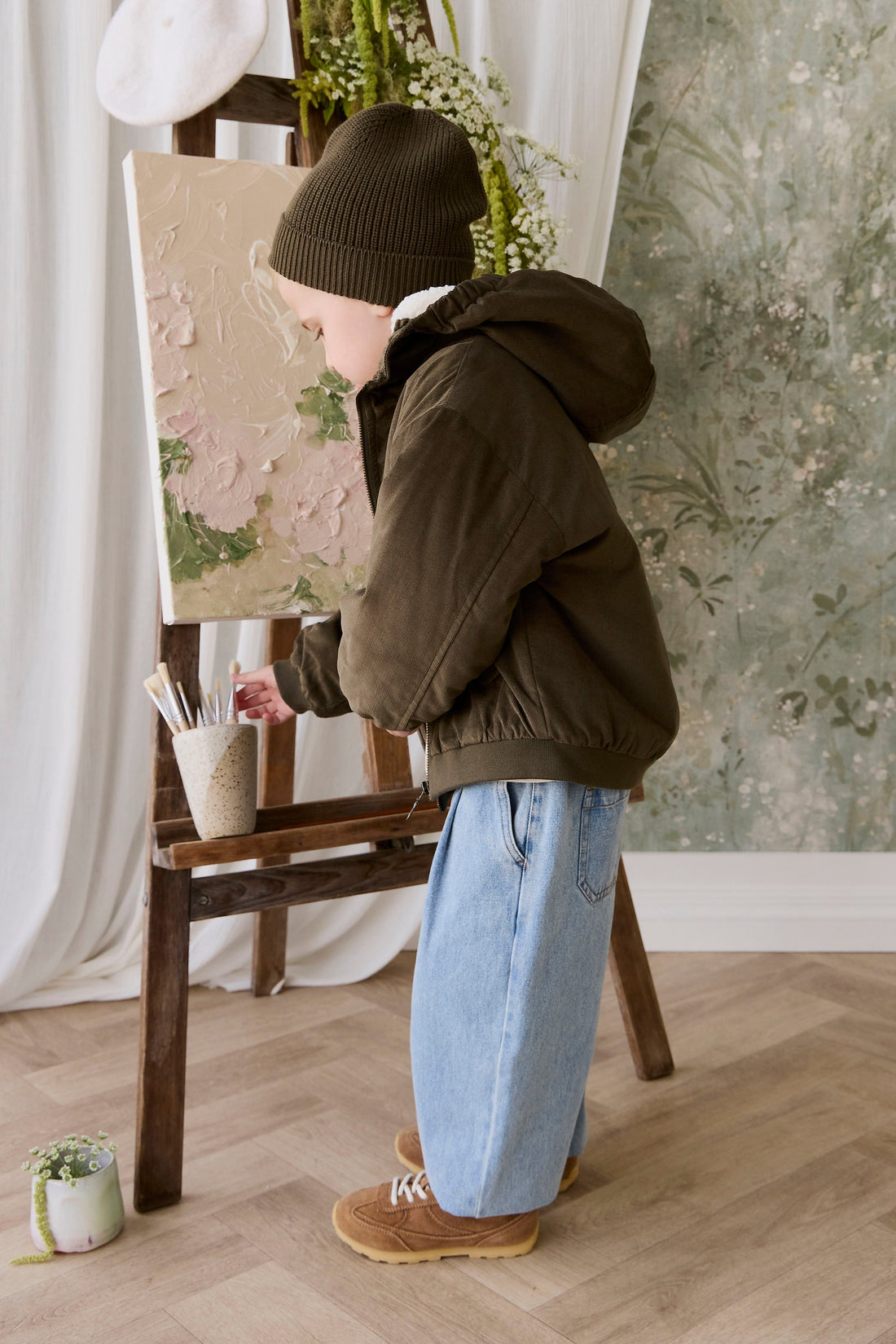 Alastair Jacket - Deep Olive Childrens Jacket from Jamie Kay USA