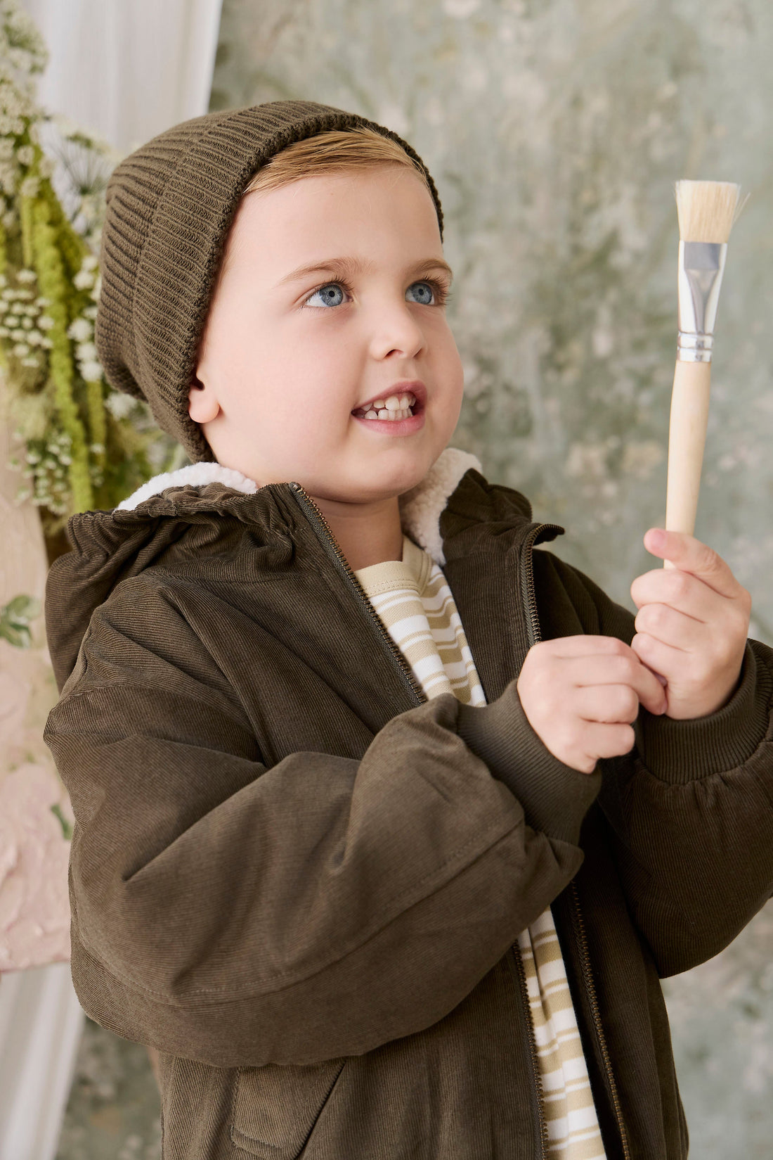 Alastair Jacket - Deep Olive Childrens Jacket from Jamie Kay USA