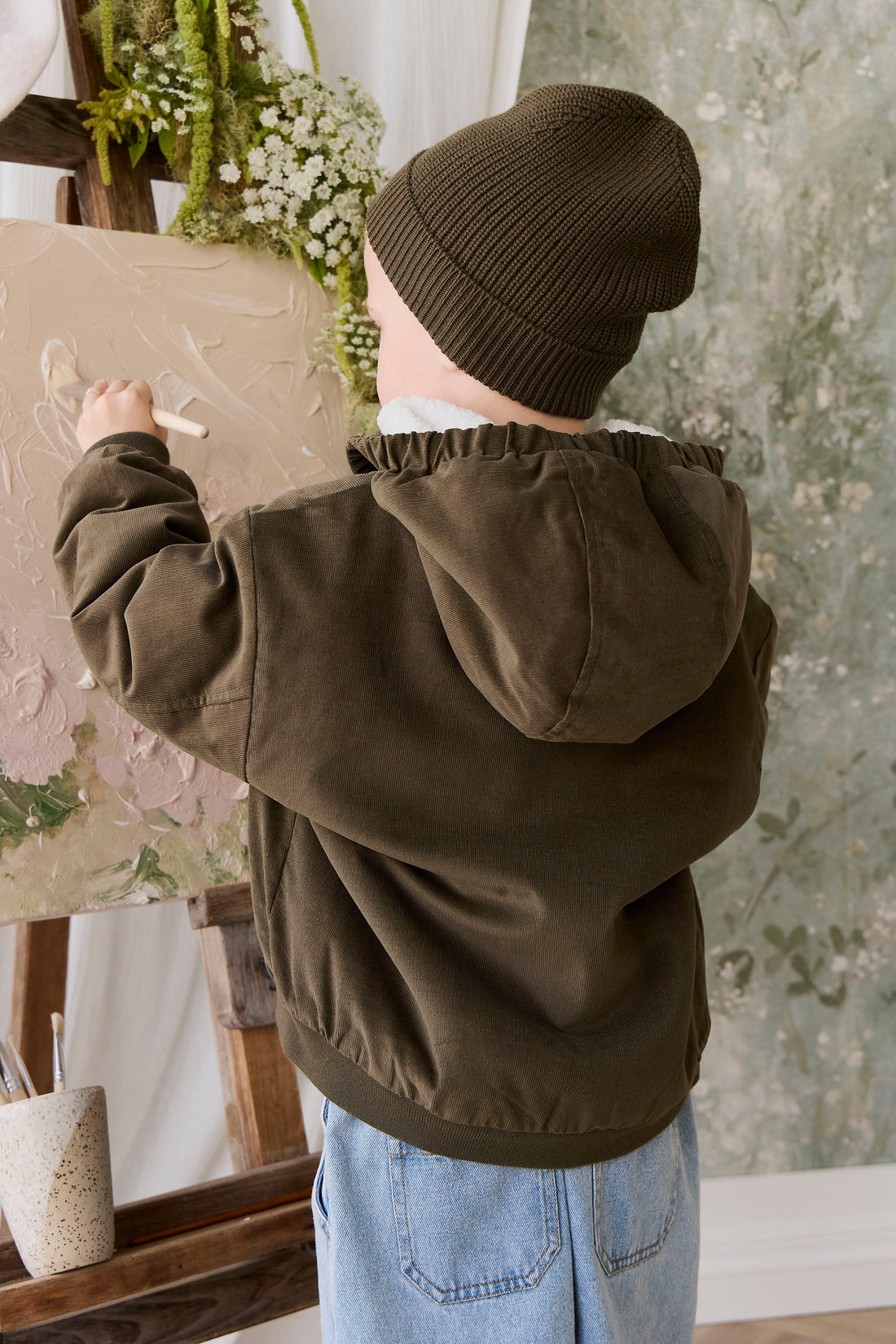 Alastair Jacket - Deep Olive Childrens Jacket from Jamie Kay USA