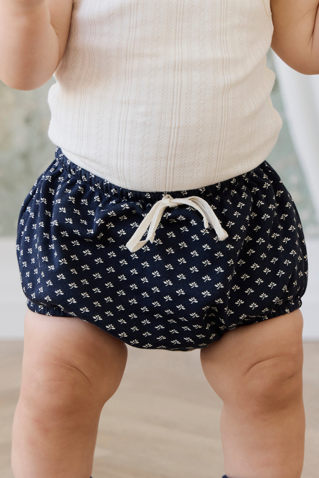 Organic Cotton Classic Bloomer - Lisa Petite Indigo Childrens Bloomer from Jamie Kay USA