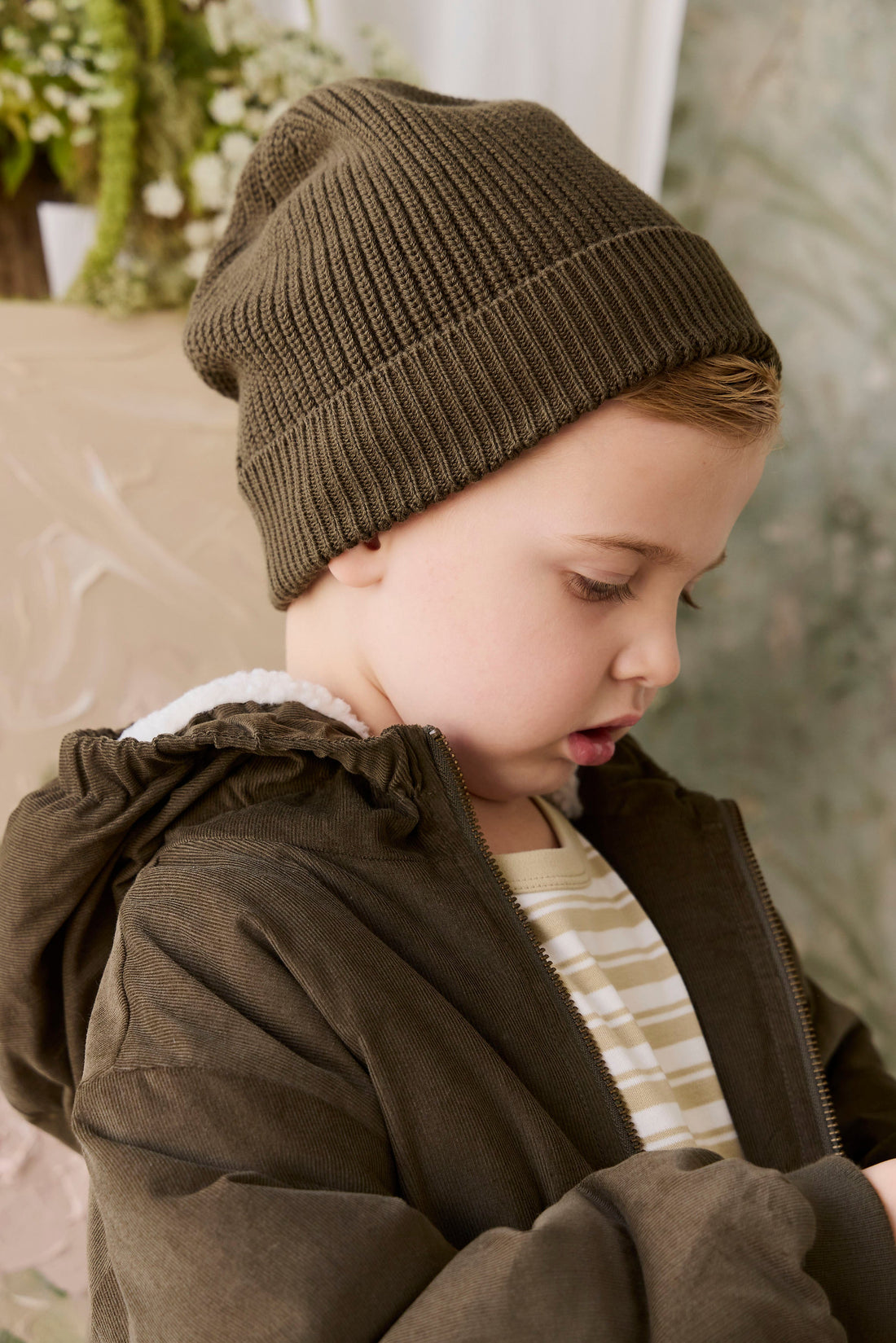 Alastair Jacket - Deep Olive Childrens Jacket from Jamie Kay USA