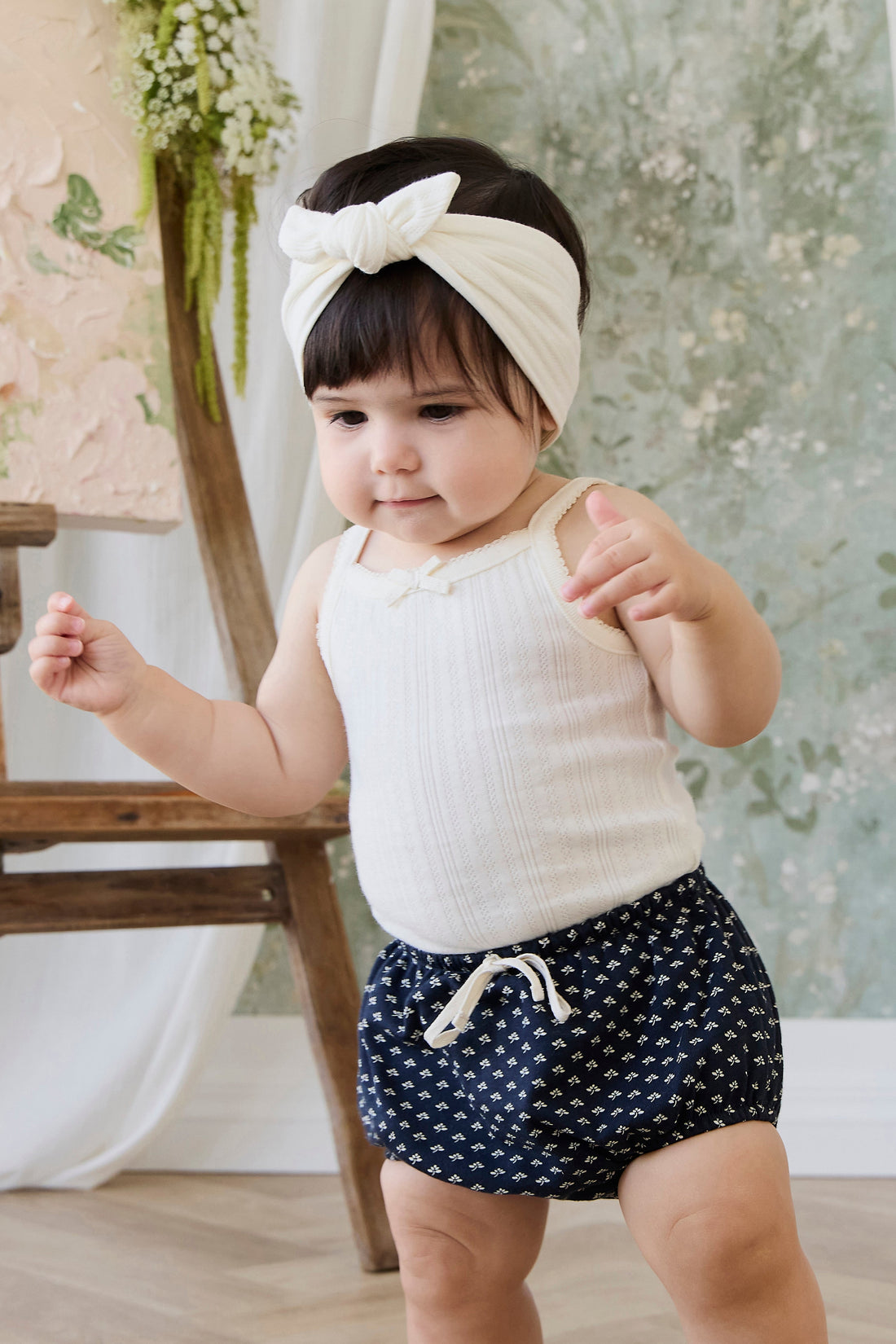 Organic Cotton Classic Bloomer - Lisa Petite Indigo Childrens Bloomer from Jamie Kay USA