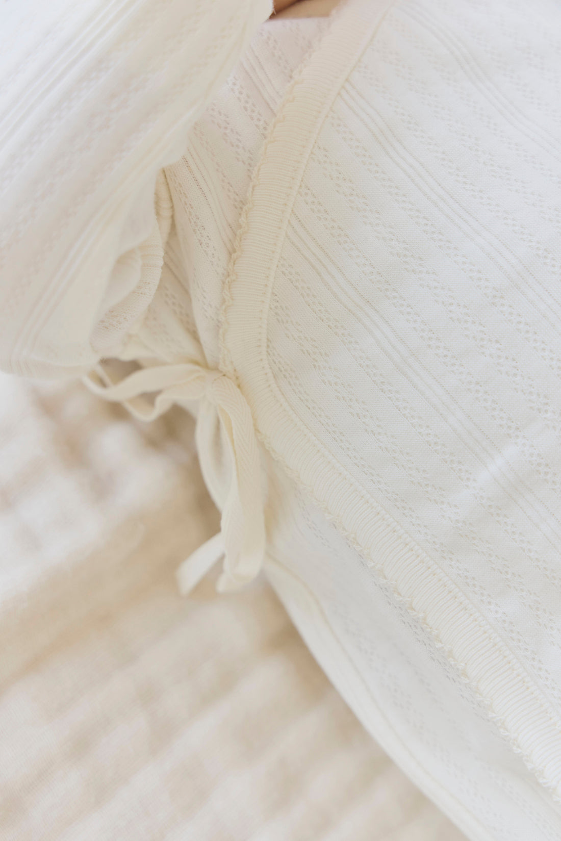 Organic Cotton Pointelle Marina Bodysuit - Parchment Childrens Bodysuit from Jamie Kay USA