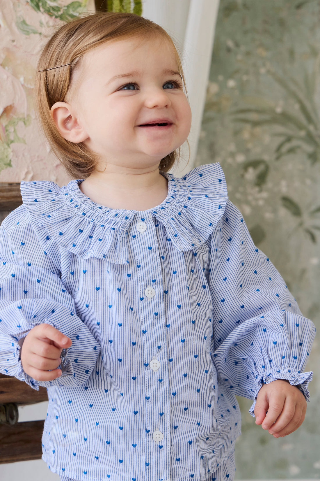 Organic Cotton Bellamy Blouse - Mon Amour Stripe Indigo – Jamie