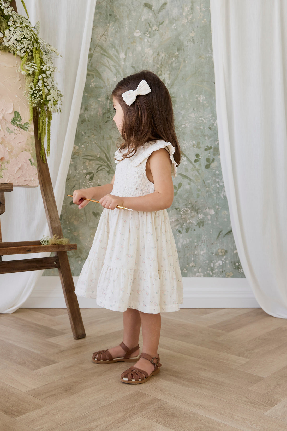 Organic Cotton Desiree Bow - Solange Snow Childrens Bow from Jamie Kay USA