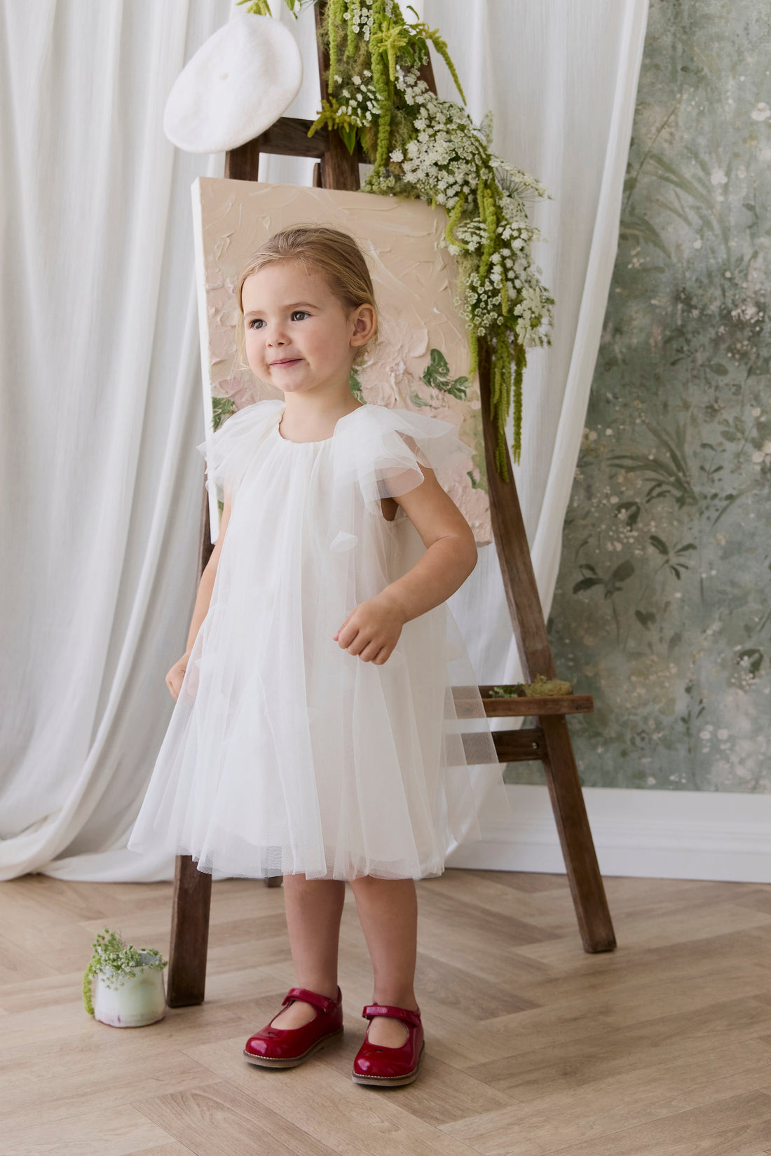 Rhea Tulle Dress - Parchment Childrens Dress from Jamie Kay USA