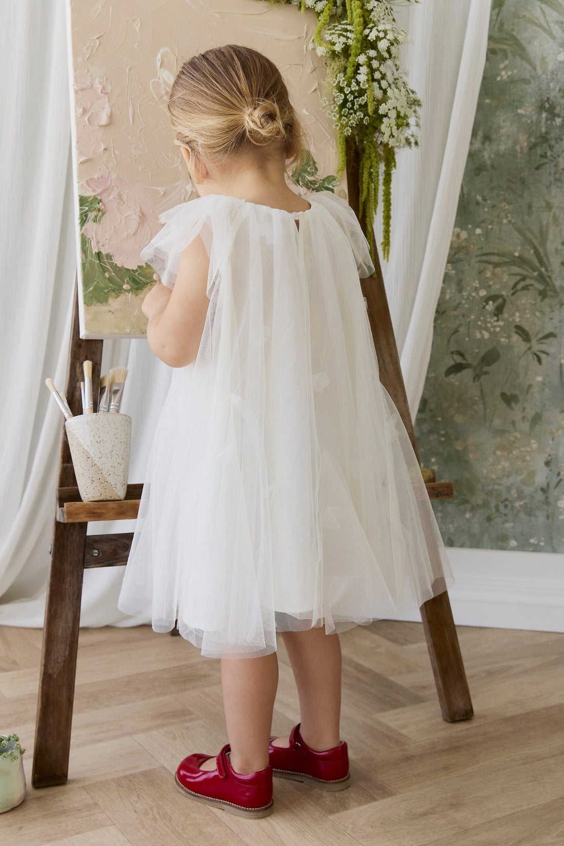 Rhea Tulle Dress - Parchment Childrens Dress from Jamie Kay USA