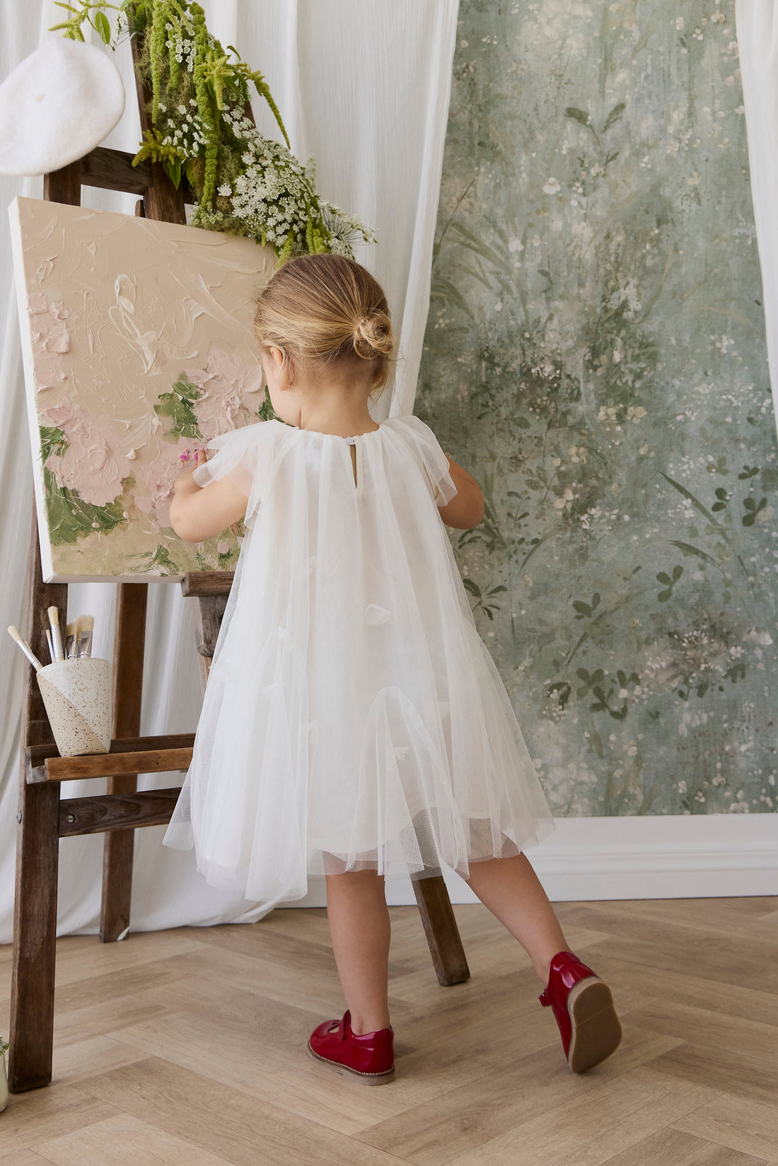 Rhea Tulle Dress - Parchment Childrens Dress from Jamie Kay USA
