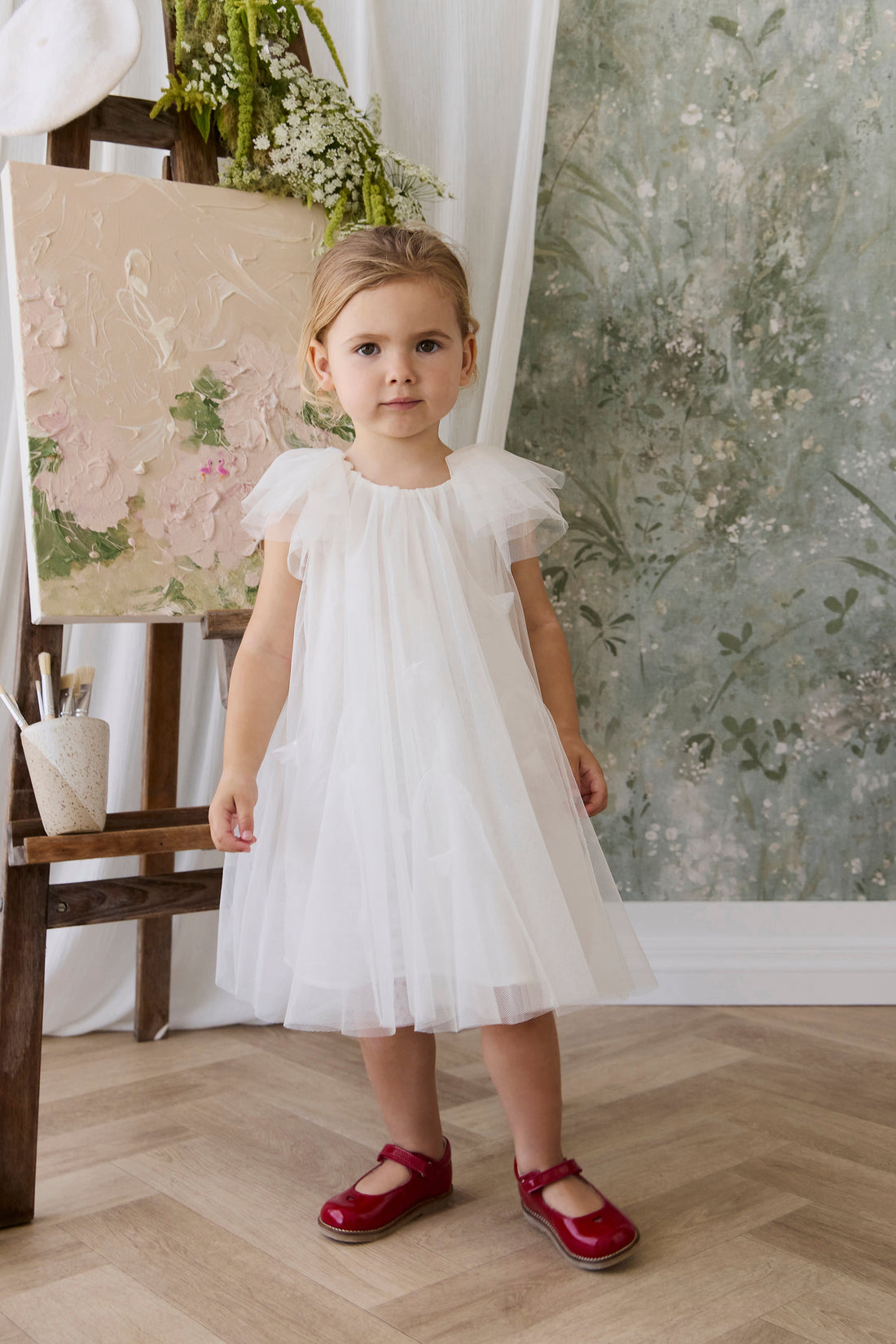 Girls White Tulle Dress - Size 4YR