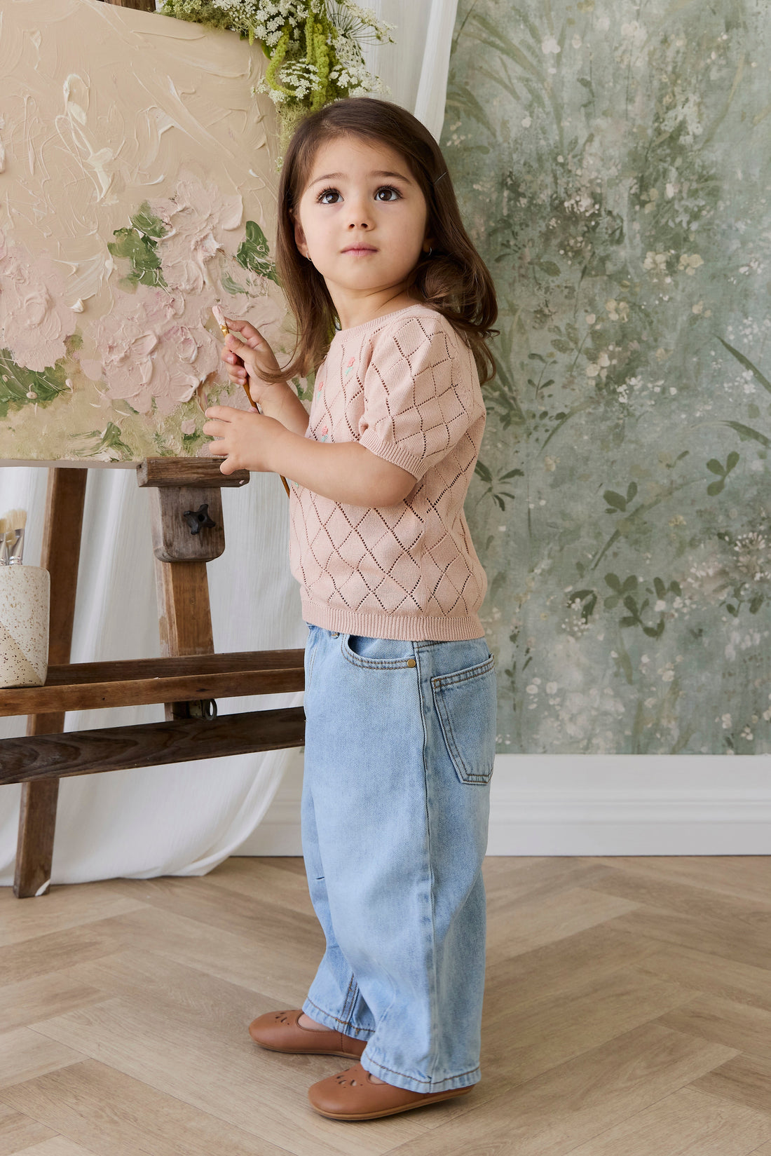 Alexandra Top - Rose Mist Alexandra Flower Childrens Top from Jamie Kay USA