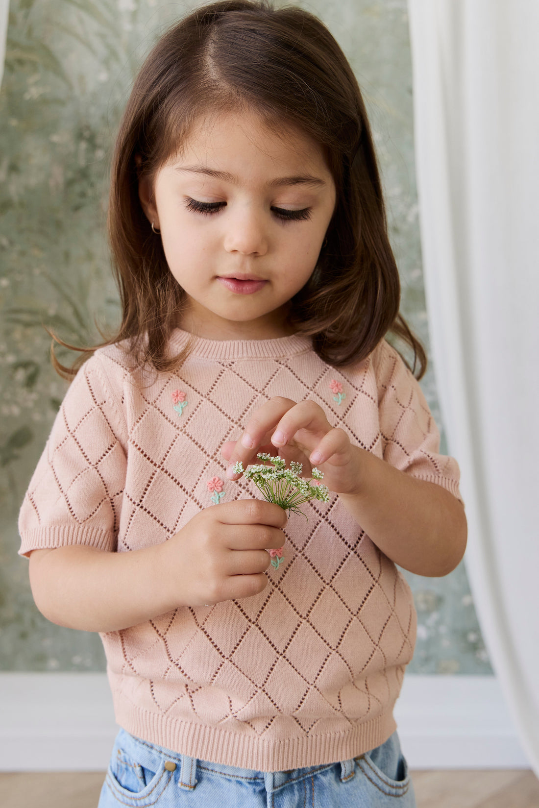 Alexandra Top - Rose Mist Alexandra Flower Childrens Top from Jamie Kay USA