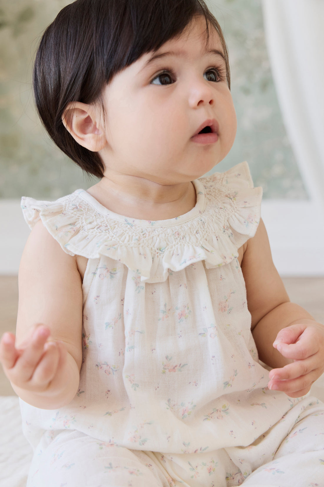 Organic Cotton Muslin Kodi Playsuit - Solange Snow Childrens Playsuit from Jamie Kay USA