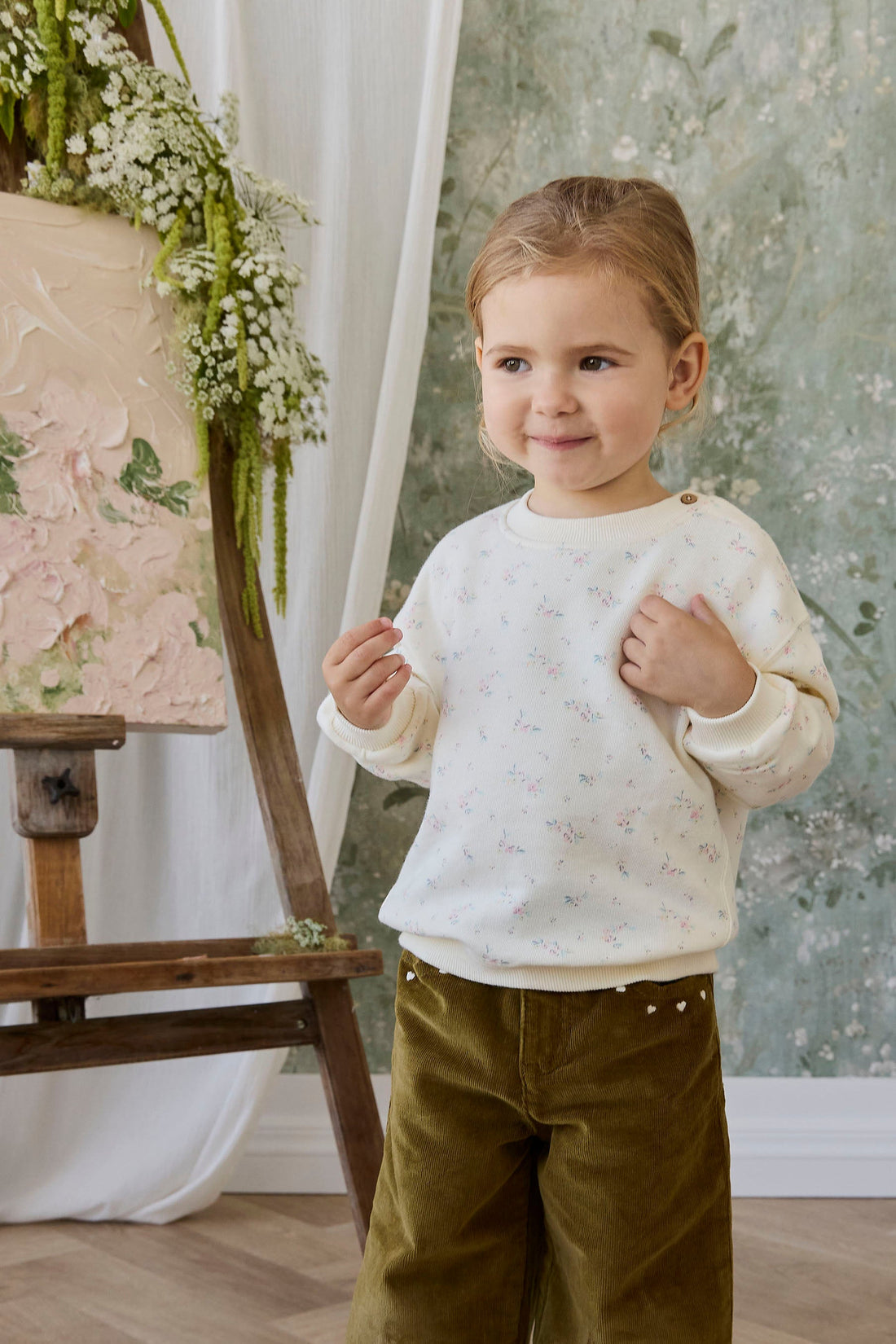 Organic Cotton Rhea Sweatshirt - Solange Snow Childrens Sweatshirt from Jamie Kay USA