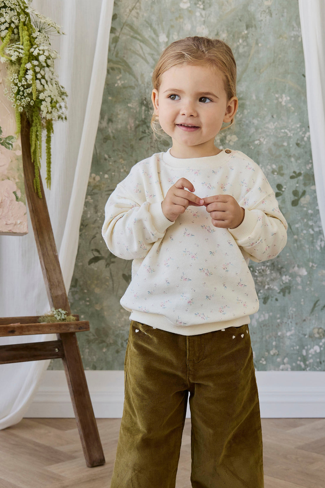 Organic Cotton Rhea Sweatshirt - Solange Snow Childrens Sweatshirt from Jamie Kay USA