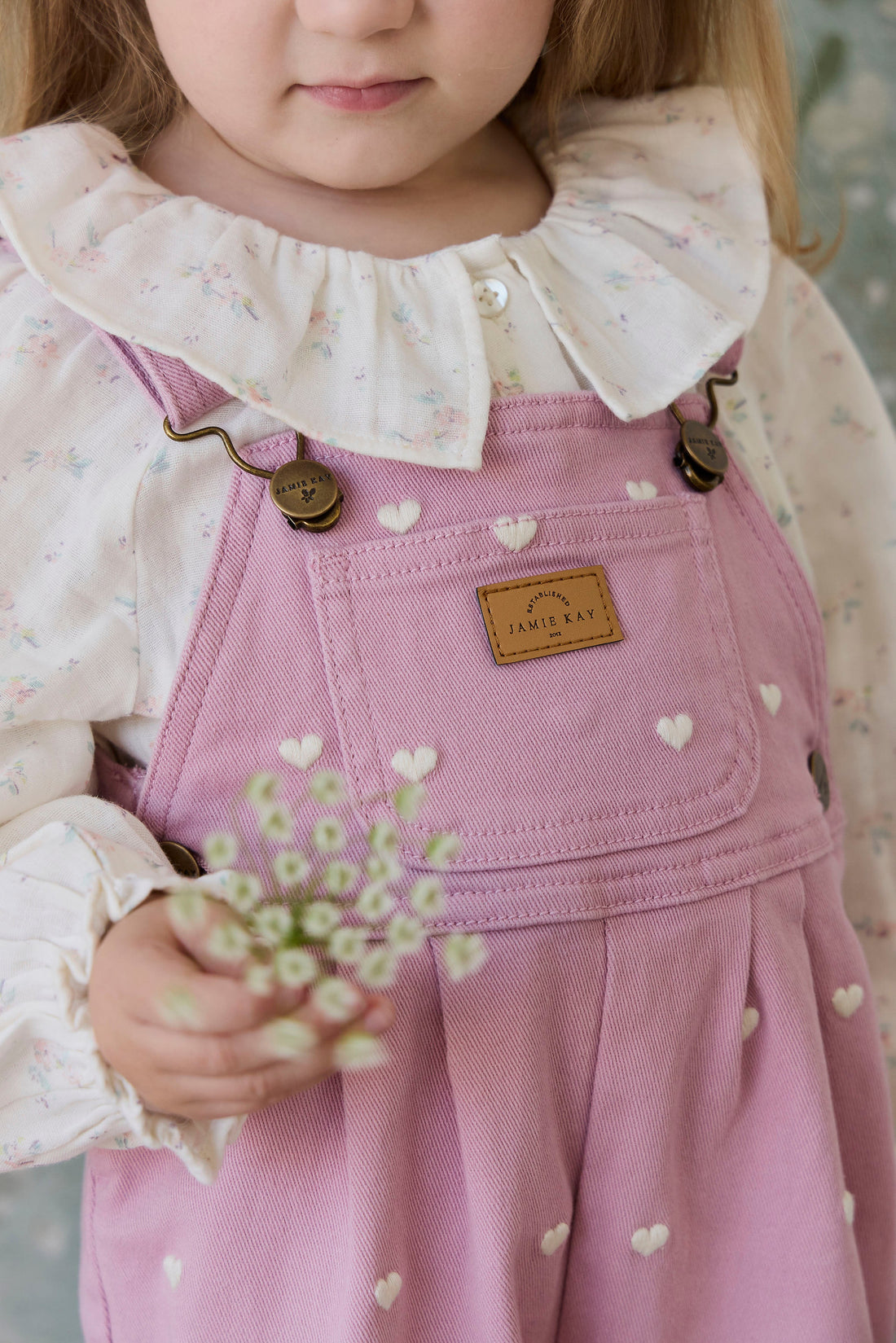 Blair Overall - Petite Heart Orchid Childrens Overall from Jamie Kay USA