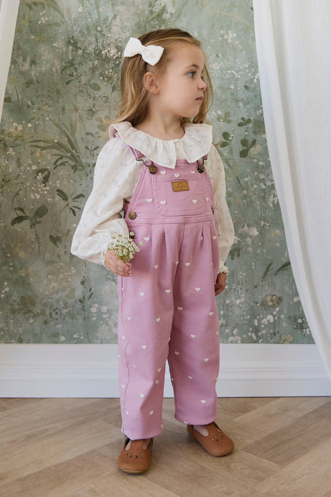 Blair Overall - Petite Heart Orchid Childrens Overall from Jamie Kay USA