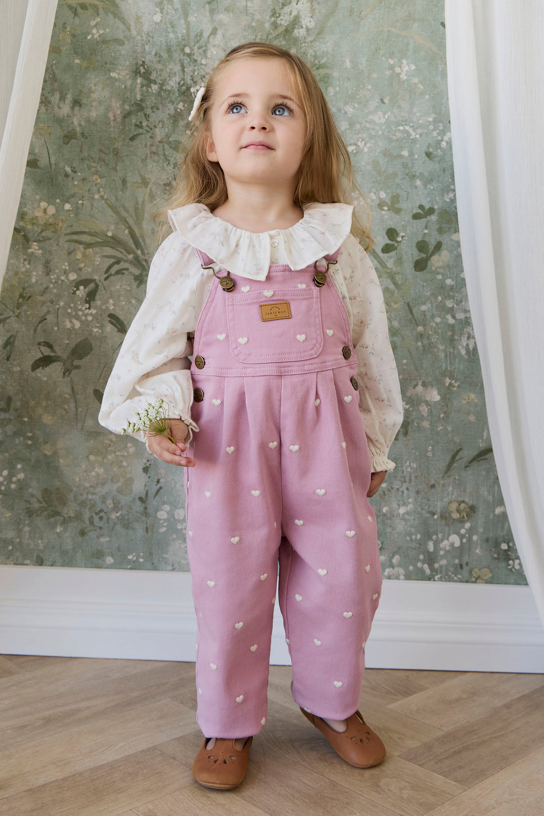 Blair Overall - Petite Heart Orchid Childrens Overall from Jamie Kay USA
