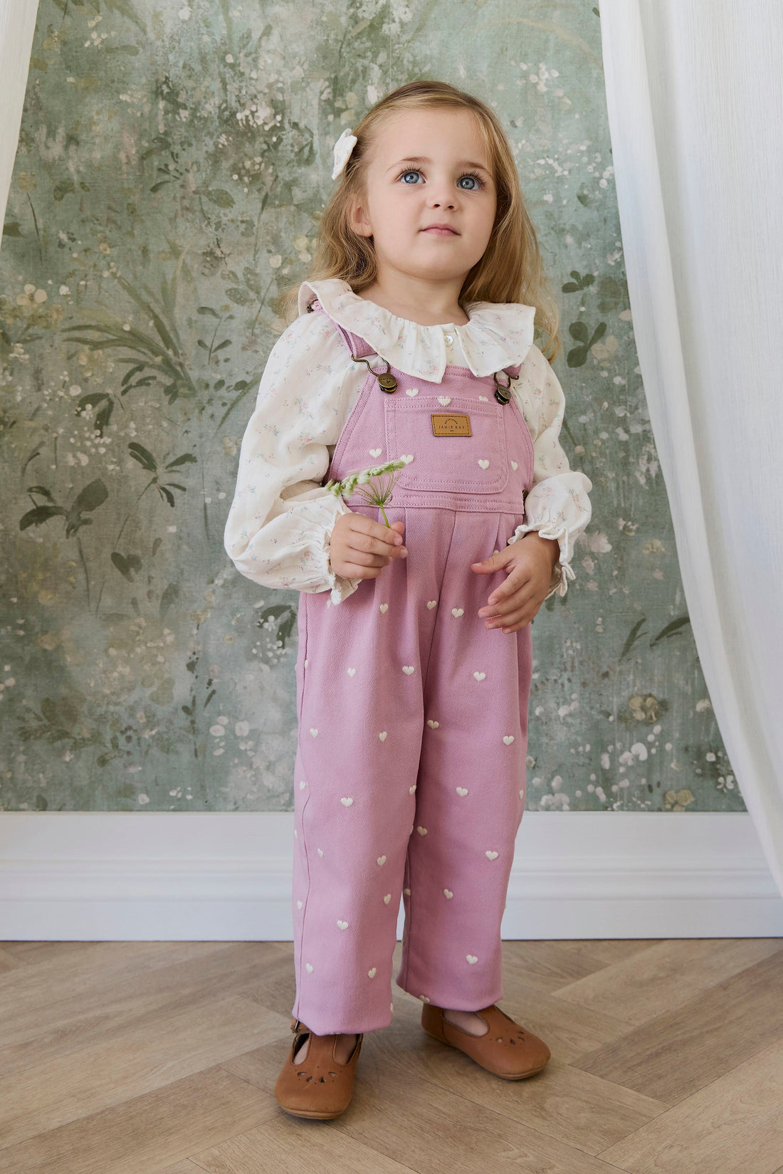 Blair Overall - Petite Heart Orchid Childrens Overall from Jamie Kay USA
