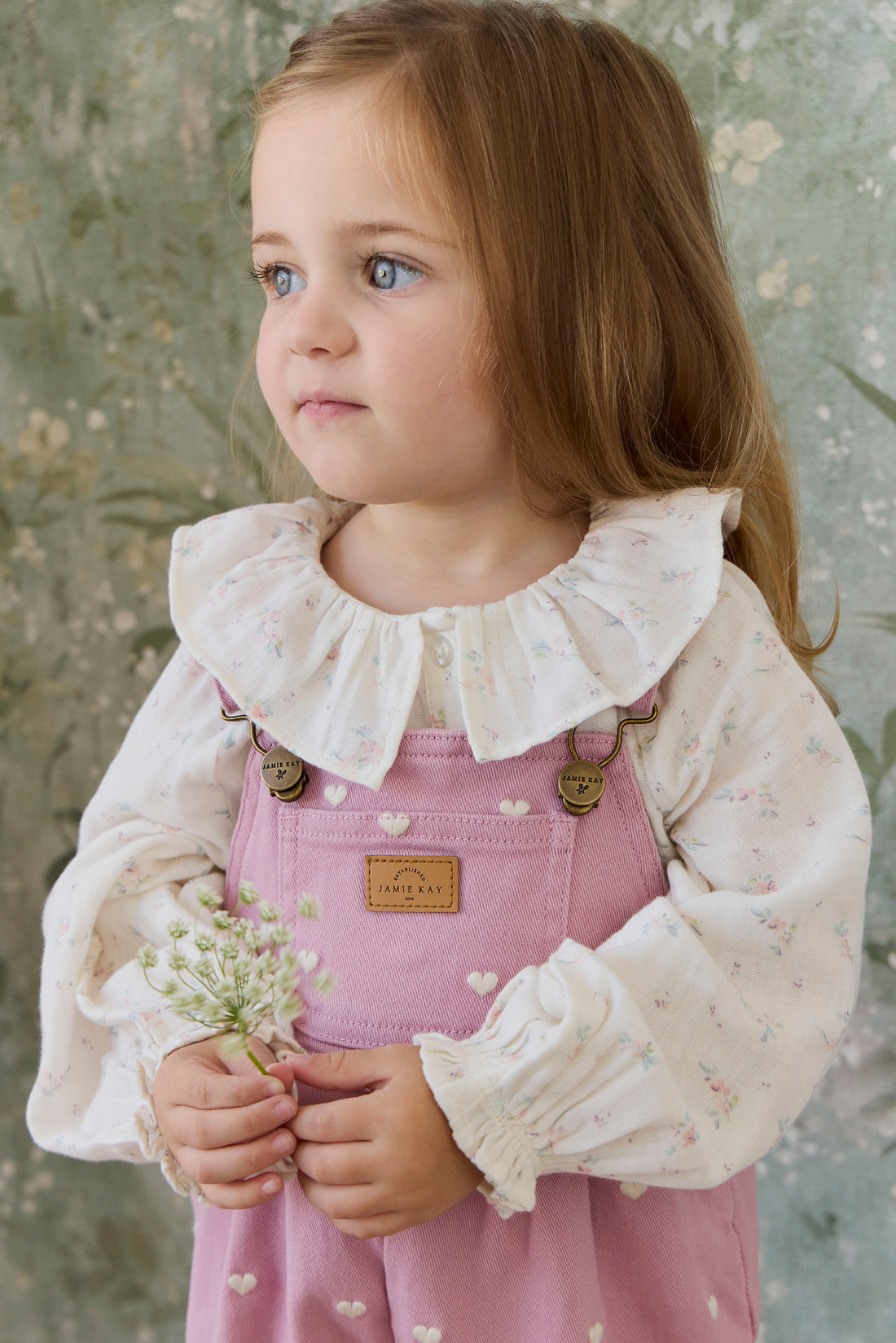 Blair Overall - Petite Heart Orchid Childrens Overall from Jamie Kay USA