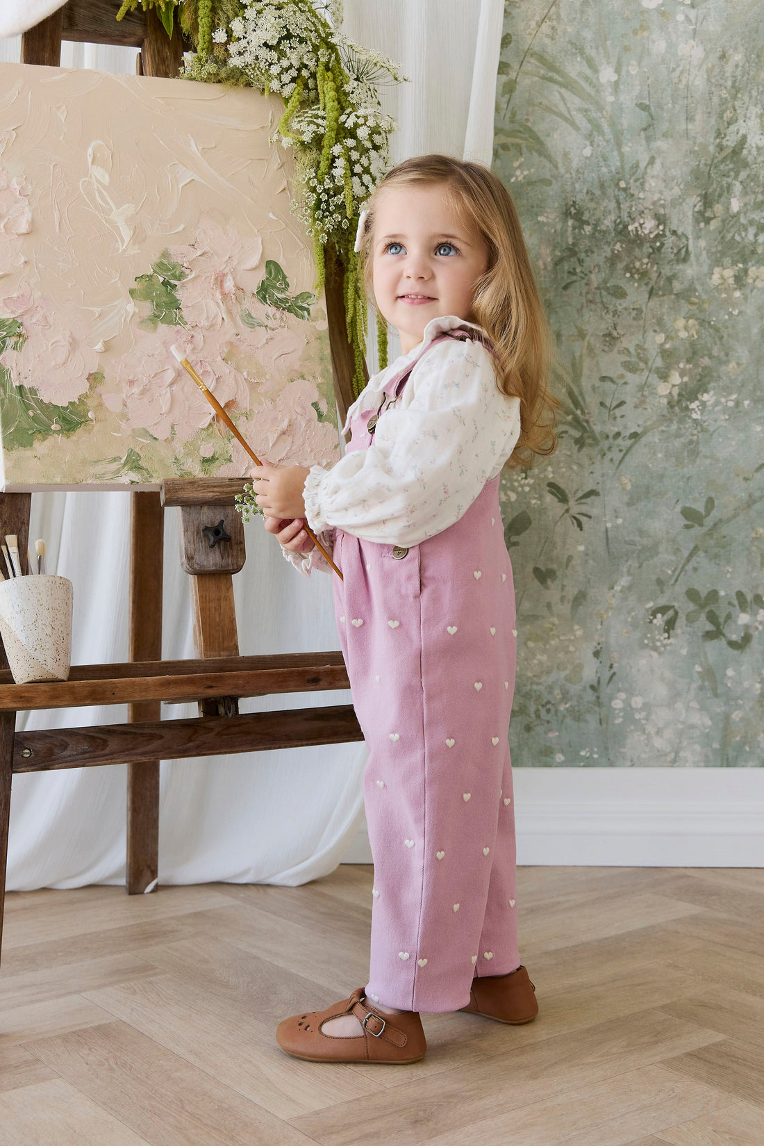 Blair Overall - Petite Heart Orchid Childrens Overall from Jamie Kay USA