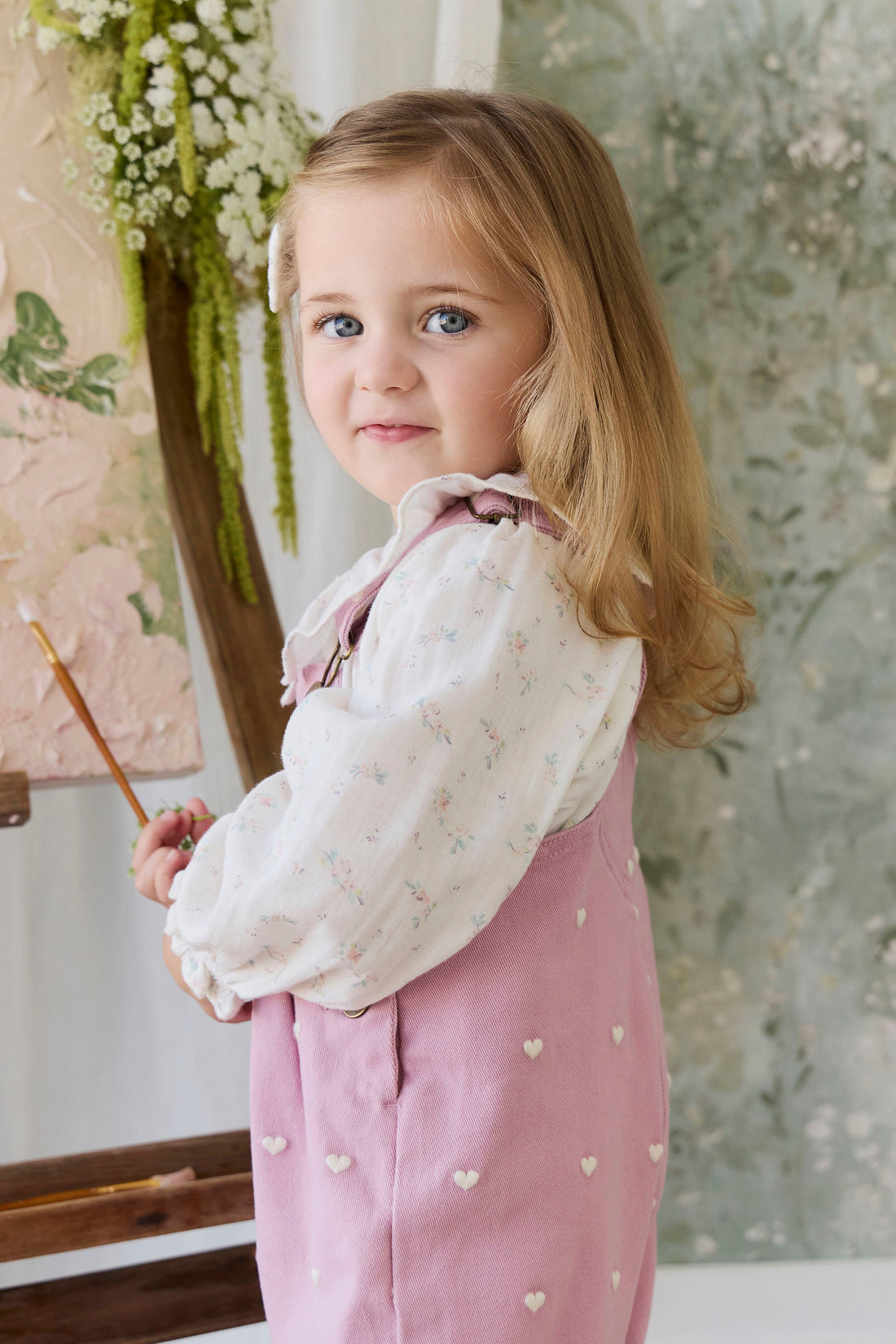 Blair Overall - Petite Heart Orchid Childrens Overall from Jamie Kay USA