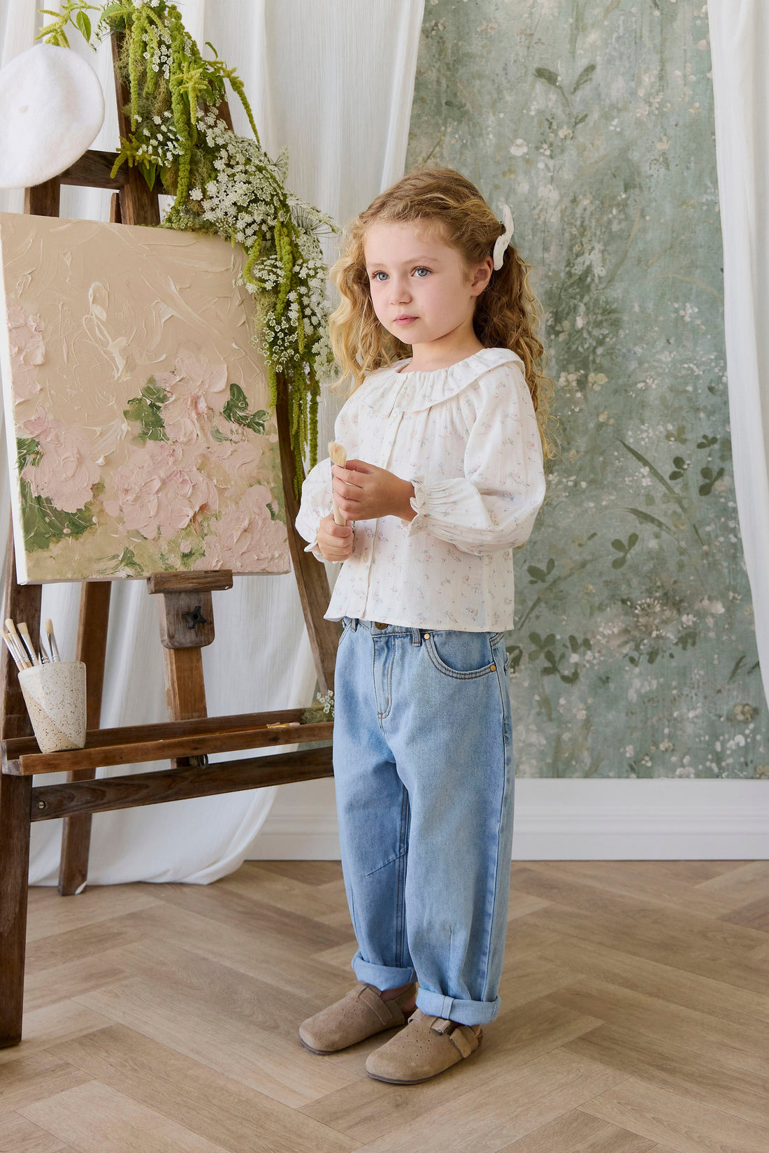 Organic Cotton Muslin Christabel Blouse - Solange Snow Childrens Top from Jamie Kay USA