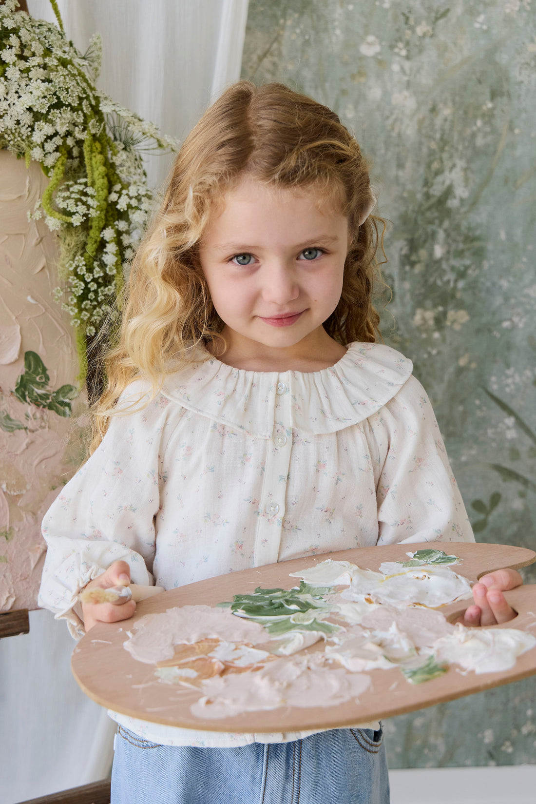 Organic Cotton Muslin Christabel Blouse - Solange Snow Childrens Top from Jamie Kay USA