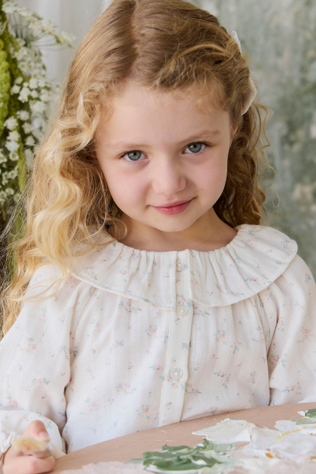 Organic Cotton Muslin Christabel Blouse - Solange Snow Childrens Top from Jamie Kay USA