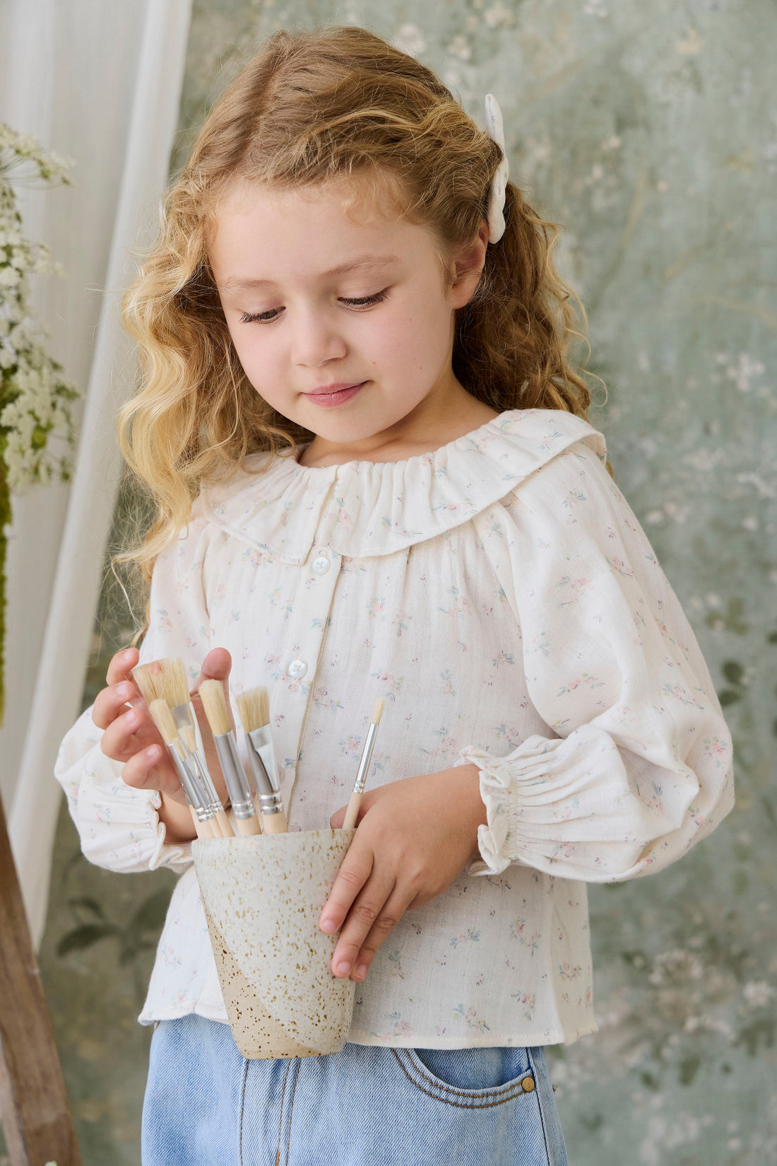 Organic Cotton Muslin Christabel Blouse - Solange Snow Childrens Top from Jamie Kay USA