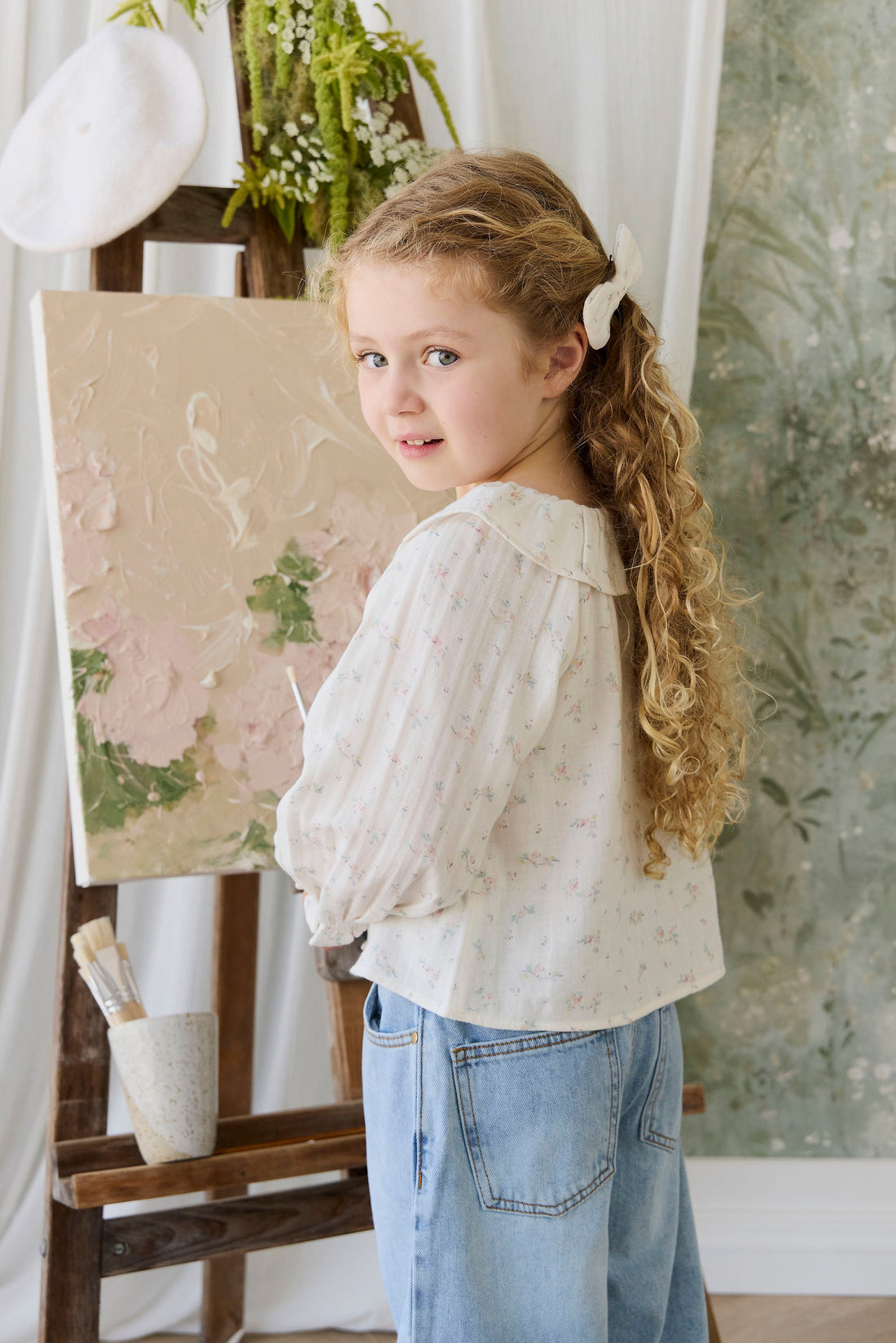 Organic Cotton Muslin Christabel Blouse - Solange Snow Childrens Top from Jamie Kay USA