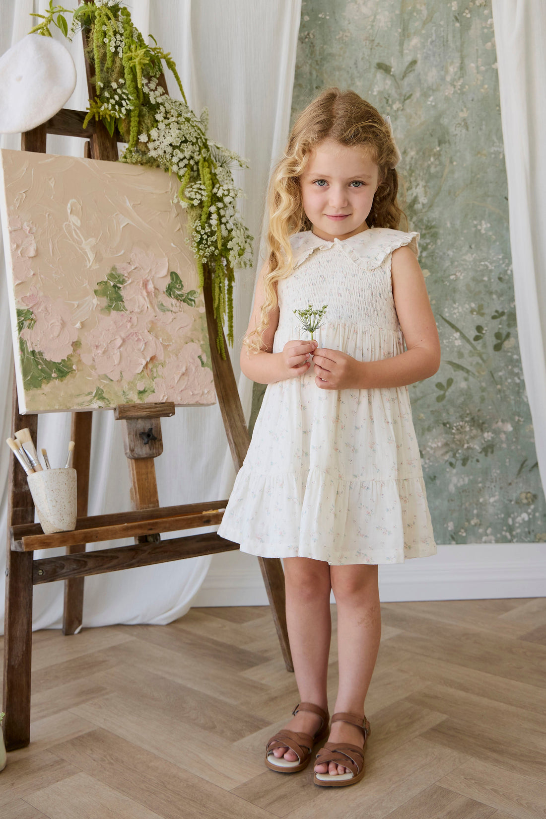 Organic Cotton Muslin Christabel Dress - Solange Snow Childrens Dress from Jamie Kay USA