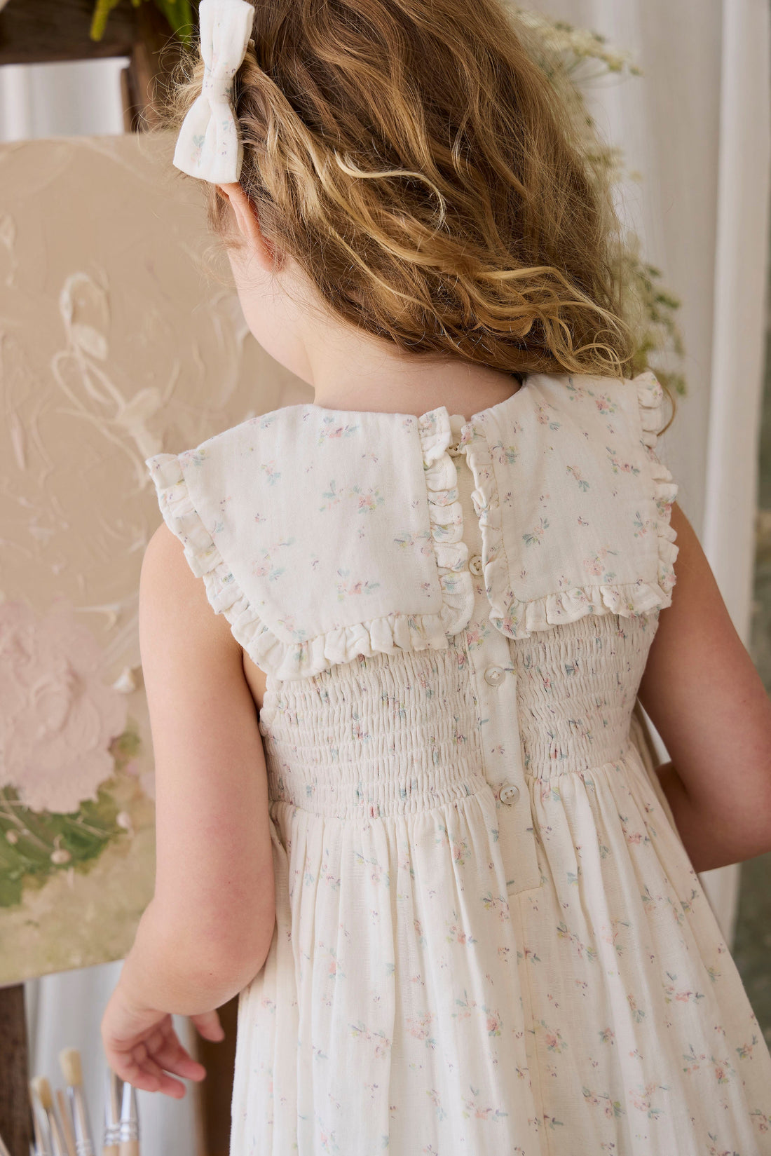 Organic Cotton Muslin Christabel Dress - Solange Snow Childrens Dress from Jamie Kay USA