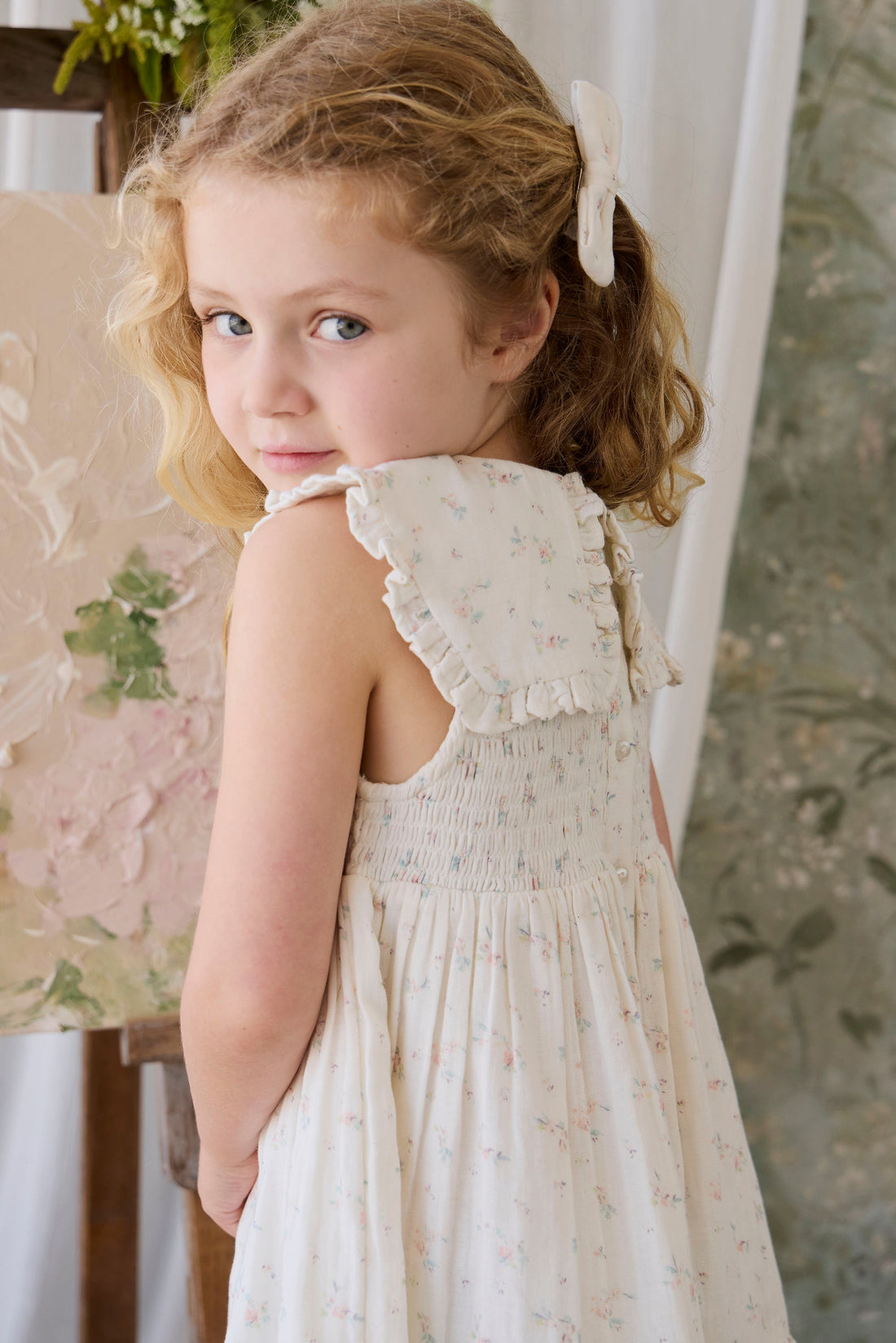 Organic Cotton Muslin Christabel Dress - Solange Snow 3YR