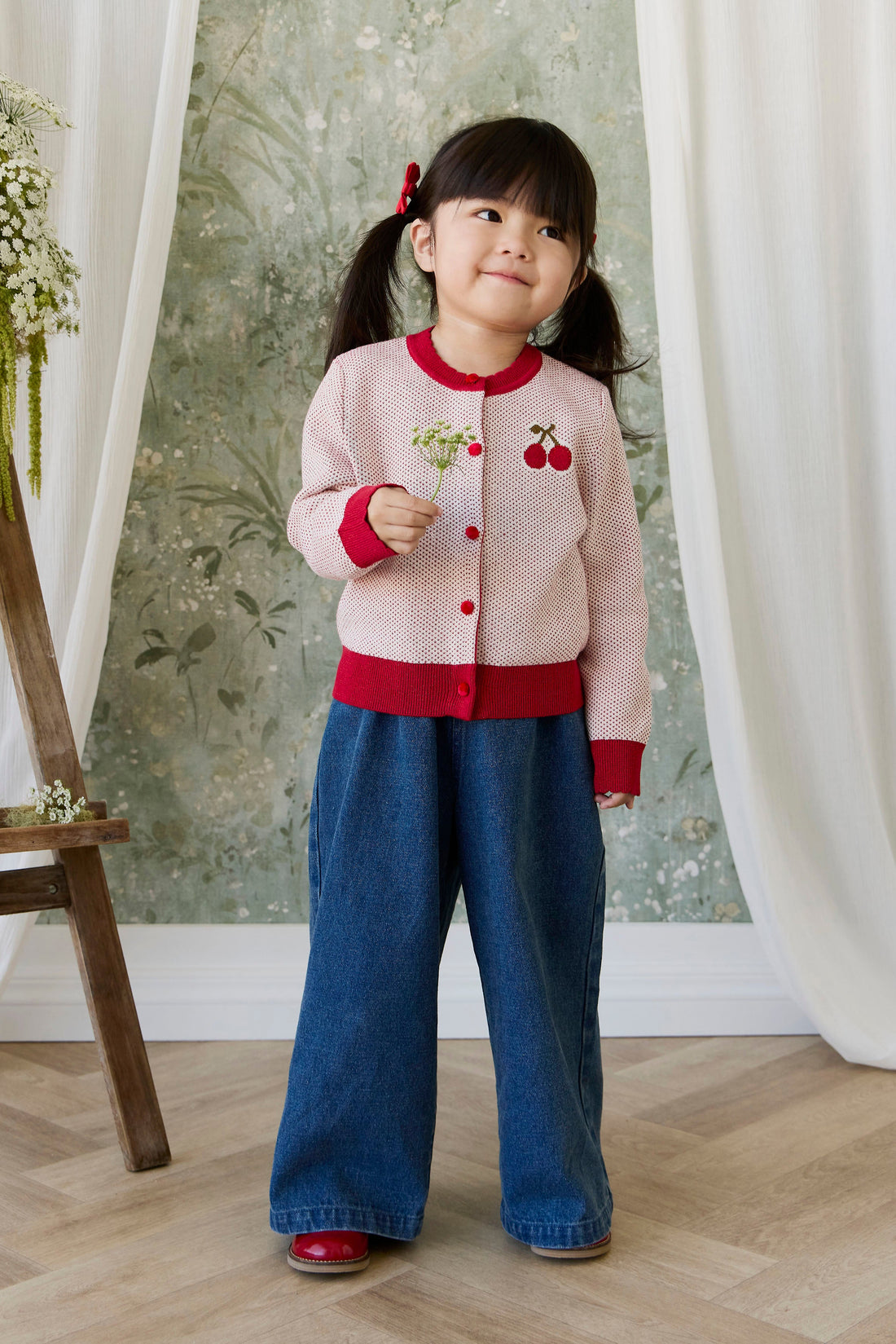 Liana Cardigan - Liana Cherry Childrens Cardigan from Jamie Kay USA