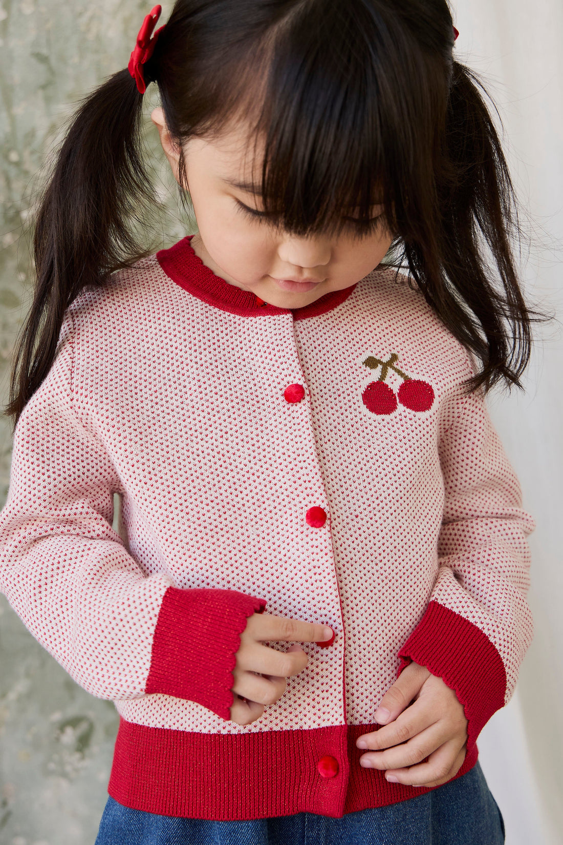 Liana Cardigan - Liana Cherry Childrens Cardigan from Jamie Kay USA