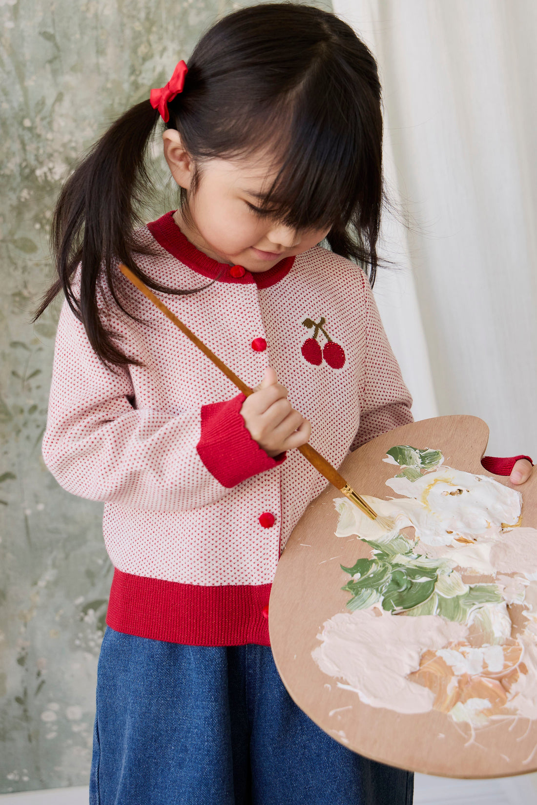 Liana Cardigan - Liana Cherry Childrens Cardigan from Jamie Kay USA
