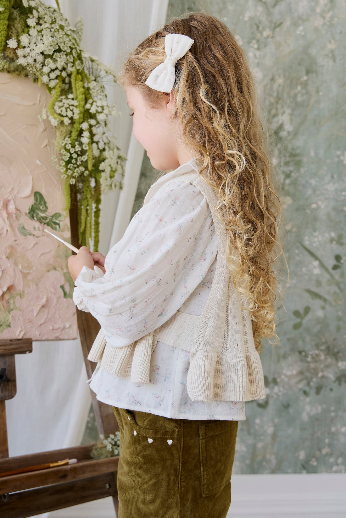 Organic Cotton Desiree Bow - Solange Snow Childrens Bow from Jamie Kay USA