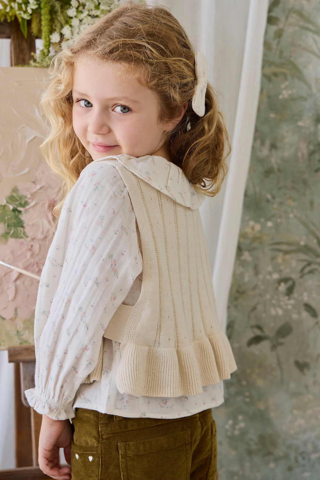 Organic Cotton Muslin Christabel Blouse - Solange Snow Childrens Top from Jamie Kay USA