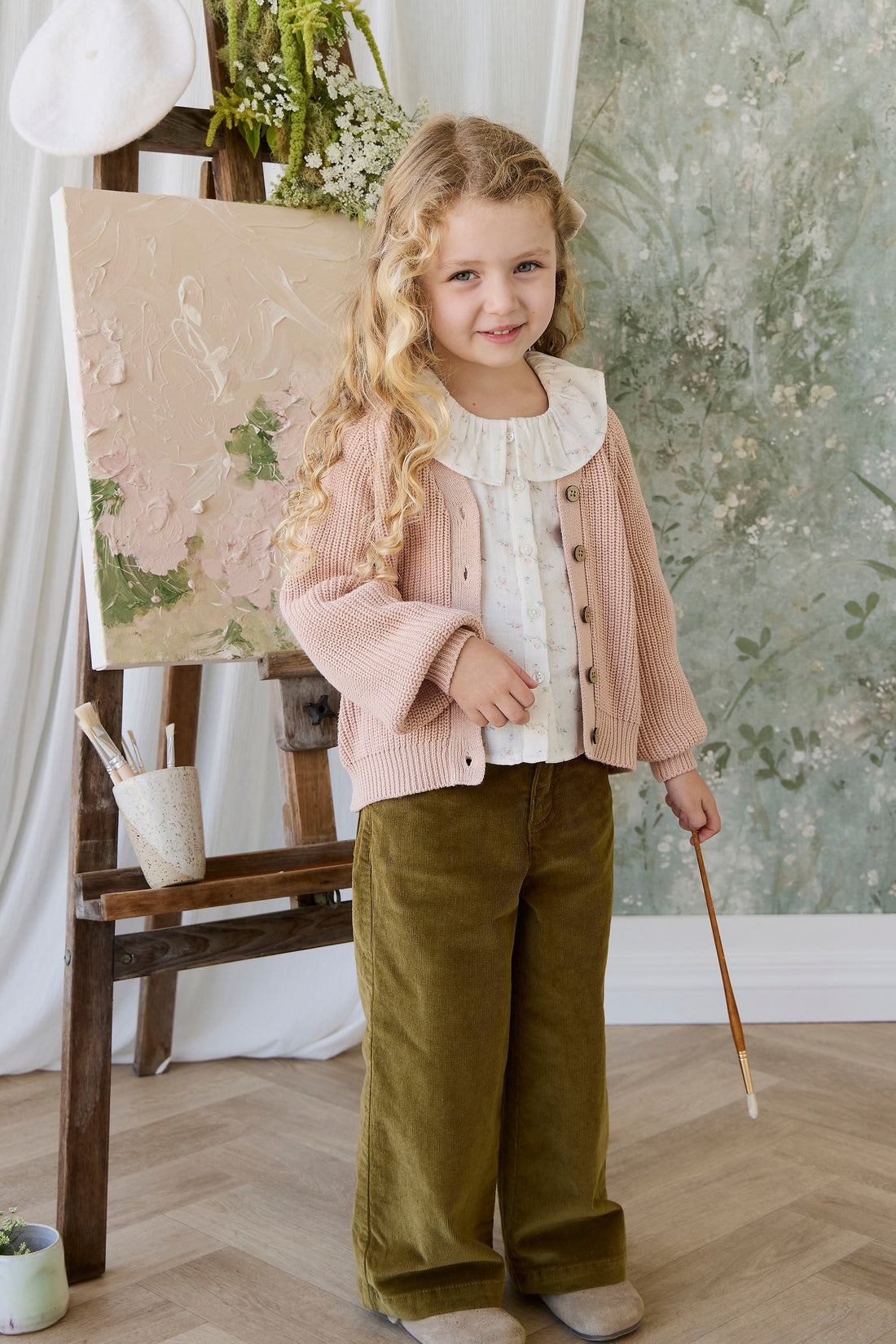 Paloma Cardigan - Rose Mist Childrens Cardigan from Jamie Kay USA