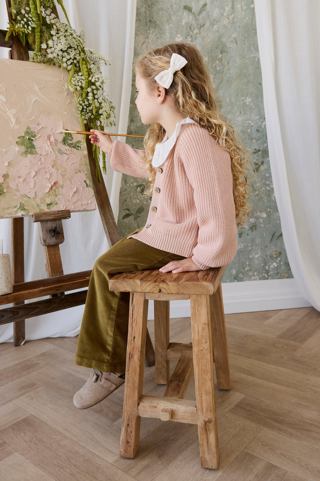 Paloma Cardigan - Rose Mist Childrens Cardigan from Jamie Kay USA